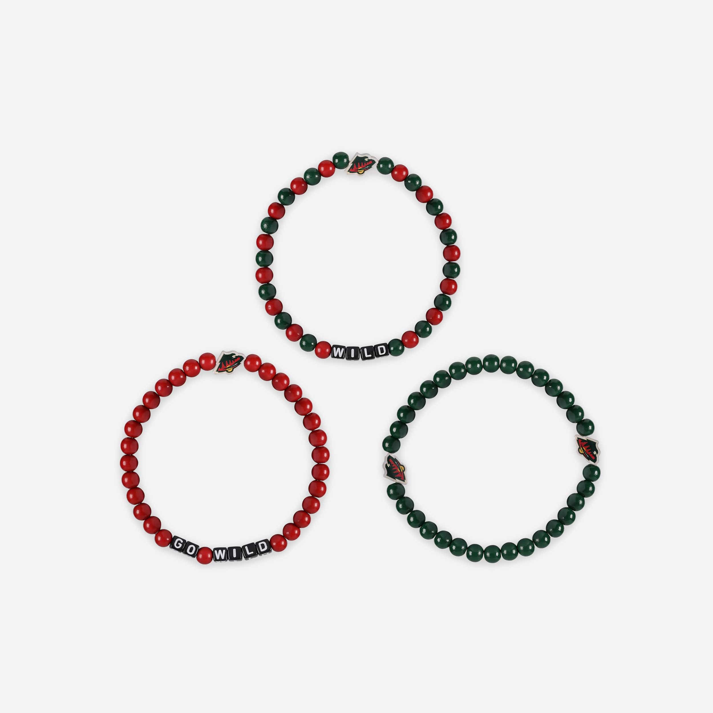 Minnesota Wild 3 Pack Beaded Friendship Bracelet - Image 3
