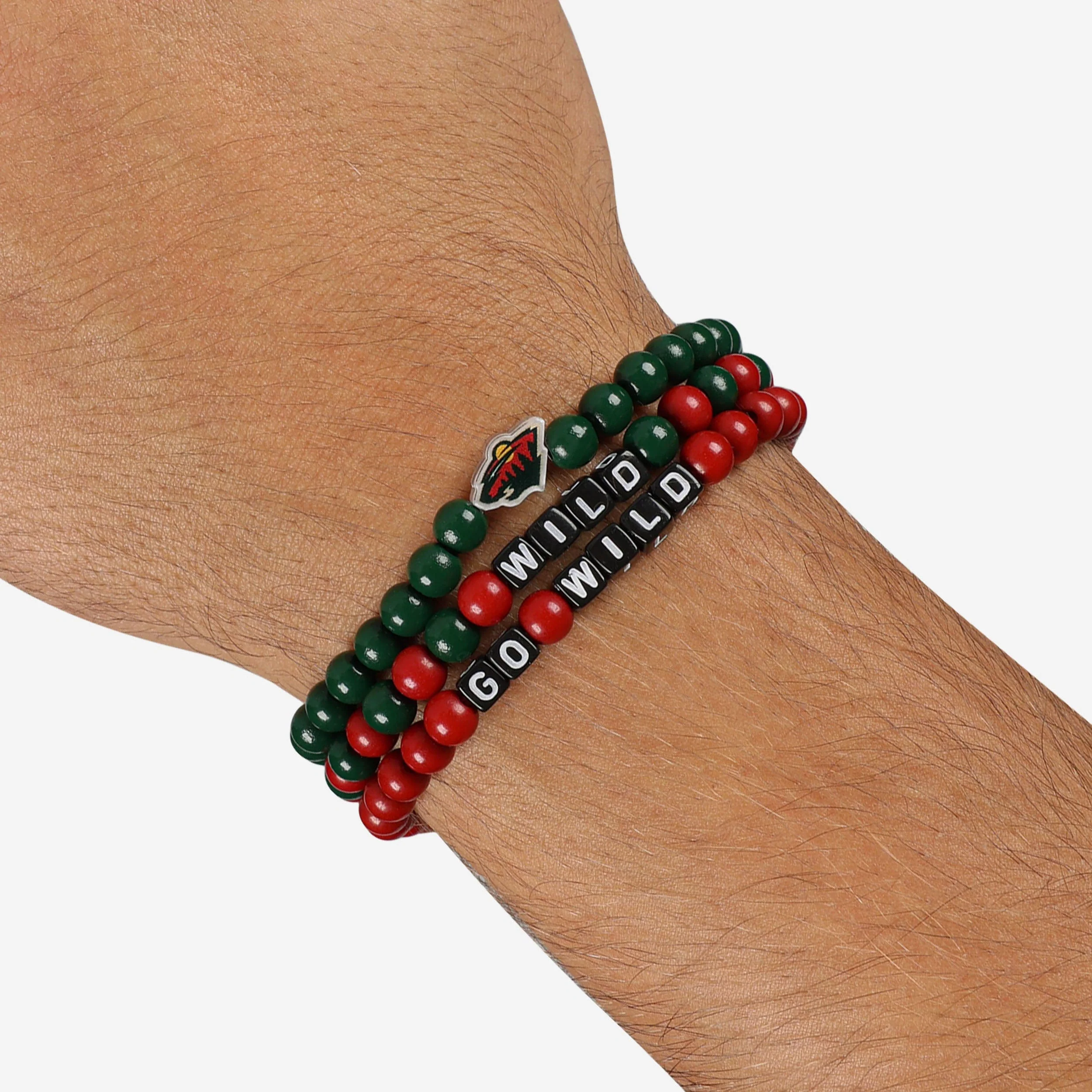 Minnesota Wild 3 Pack Beaded Friendship Bracelet - Image 4