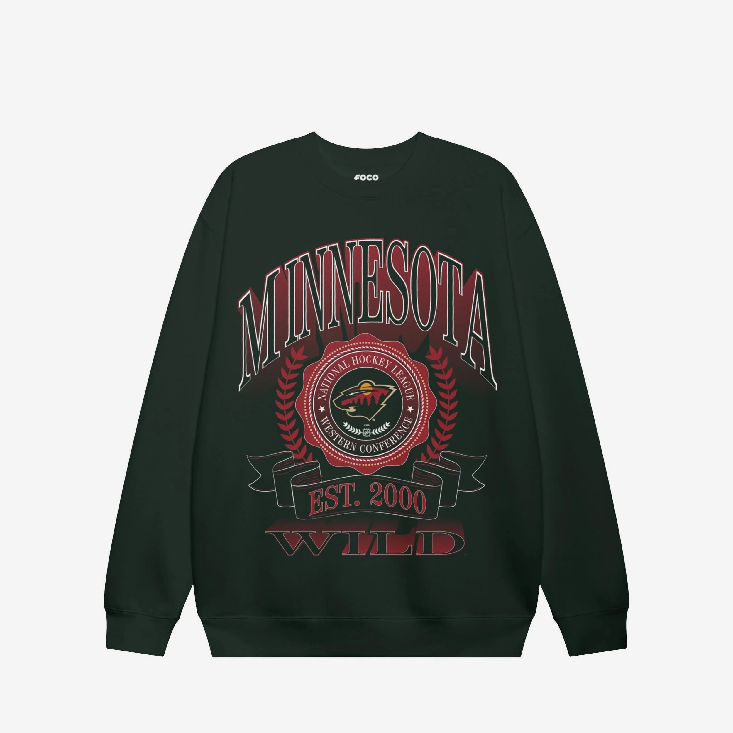 Minnesota Wild Banner Crest Crew Neck Sweatshirt
