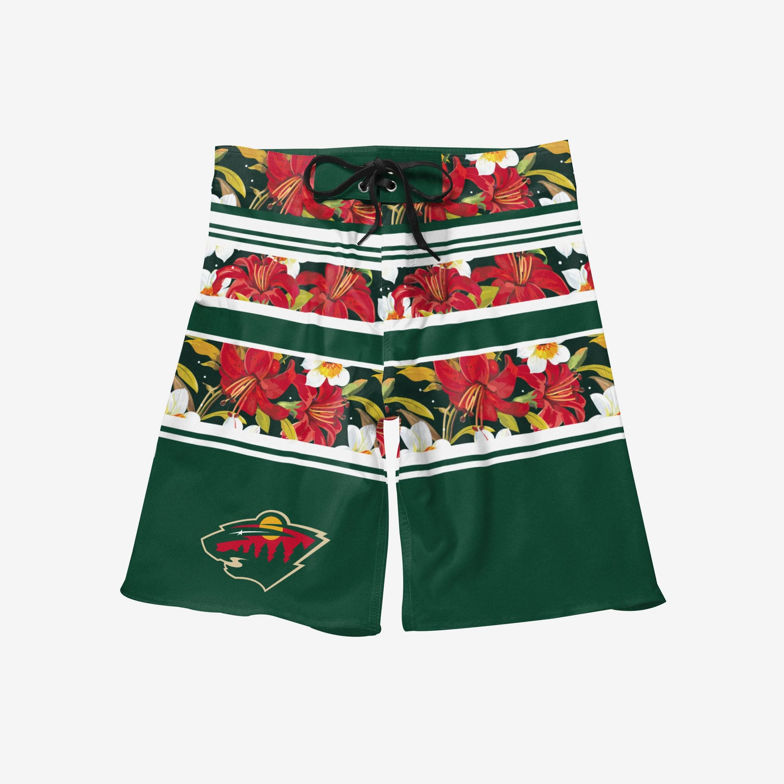 Minnesota Wild Floral Stripe Boardshorts - Image 3