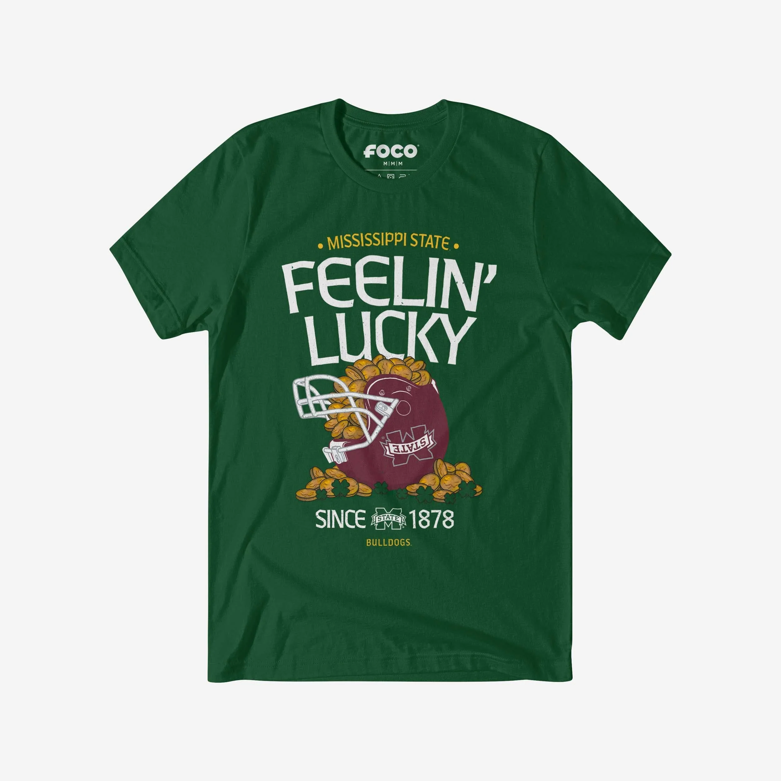 Mississippi State Bulldogs Feelin Lucky Helmet T-Shirt