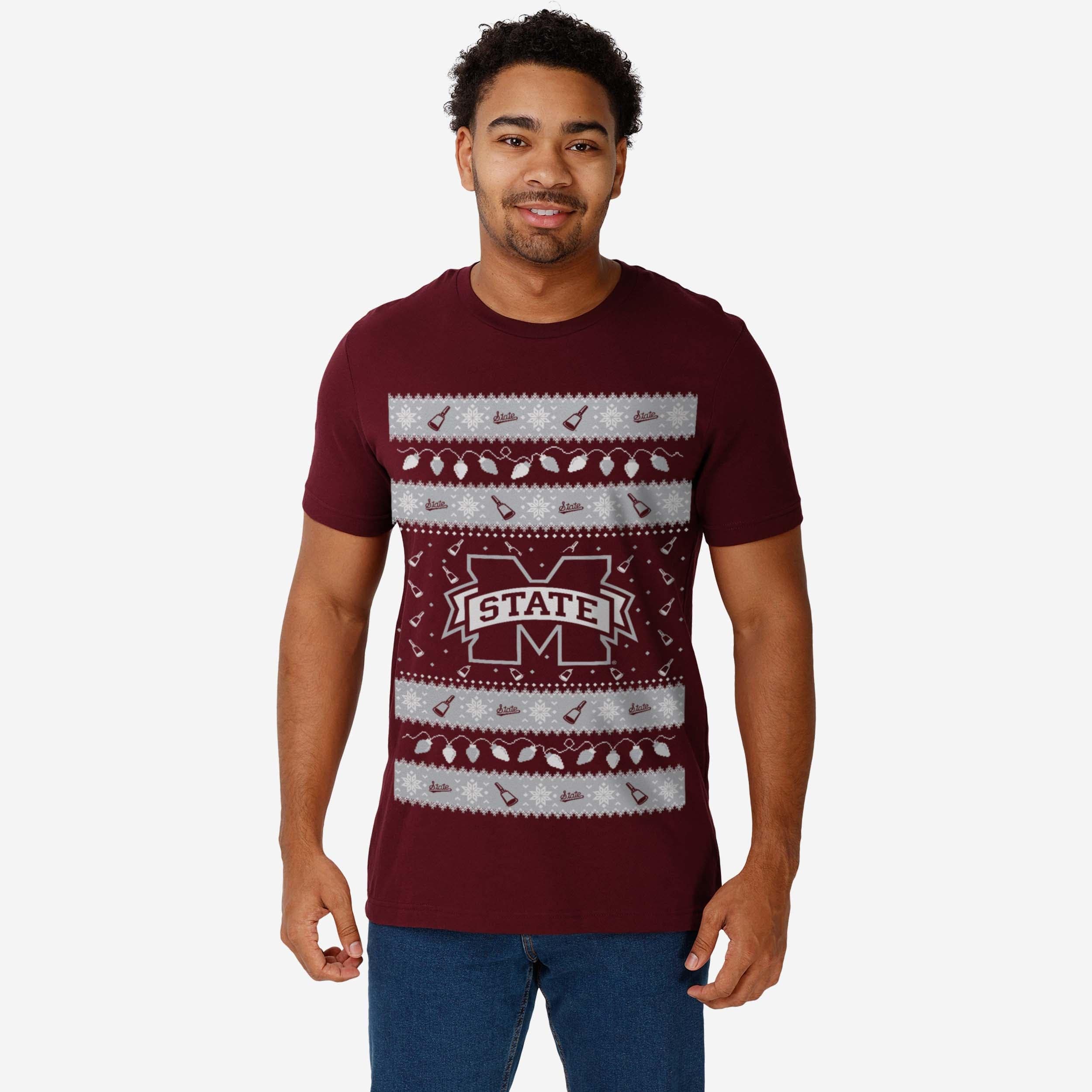 Mississippi State Bulldogs Holiday Lights Sweater T-Shirt - Image 2