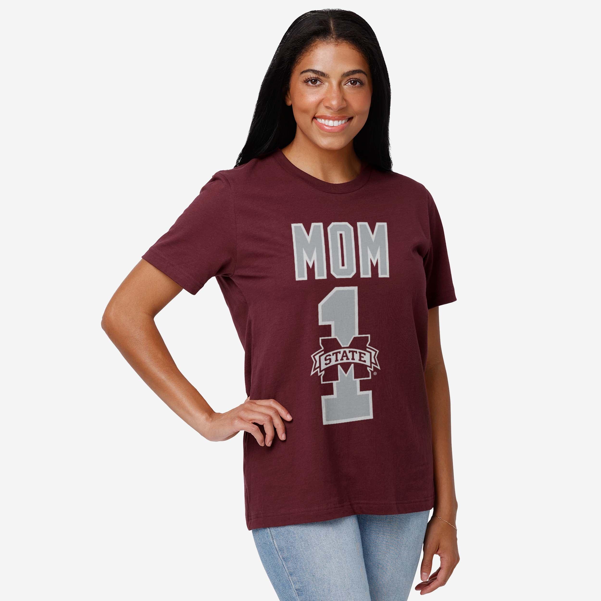 Mississippi State Bulldogs Number 1 Mom T-Shirt - Image 2