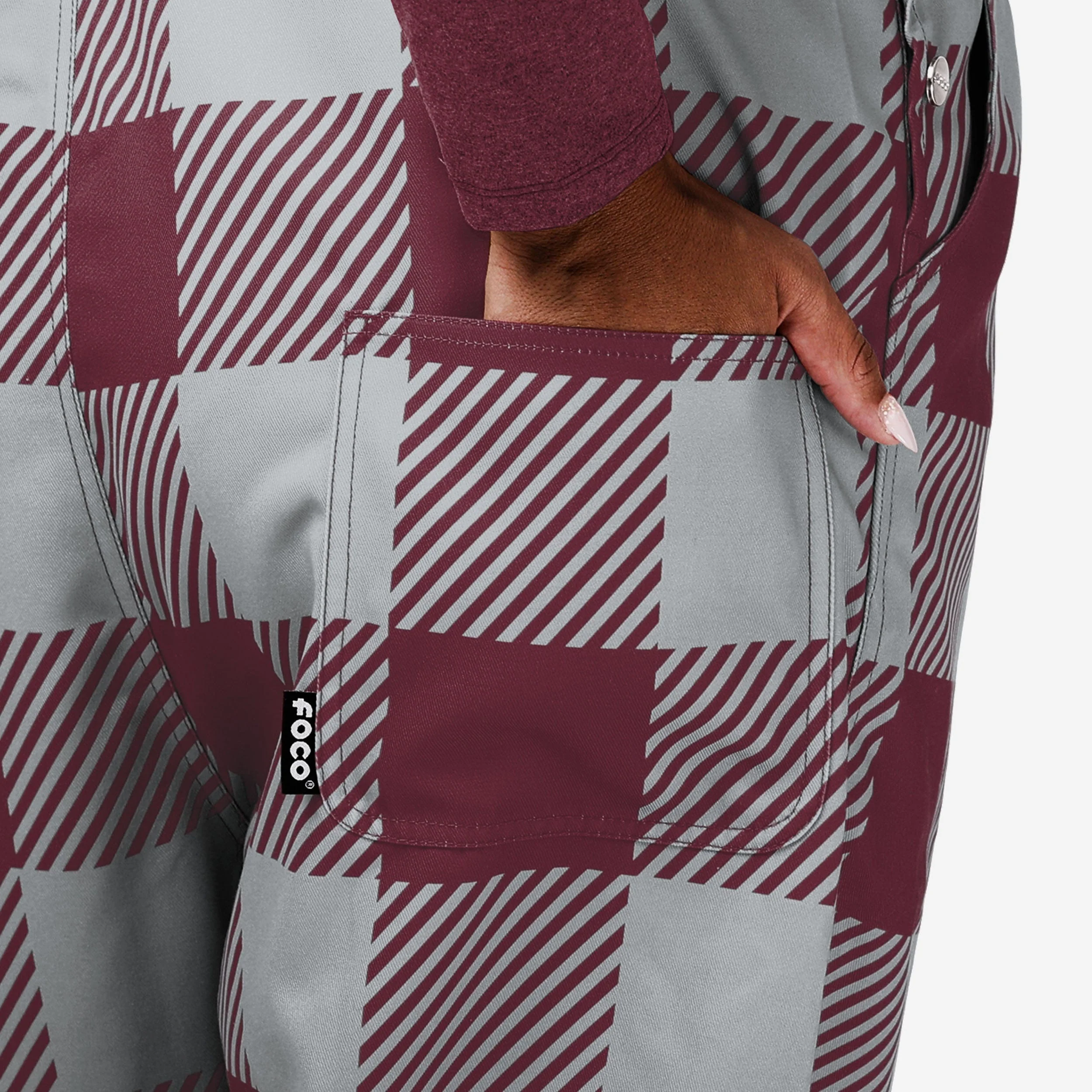 Mississippi State Bulldogs Womens Plaid Bib Overalls - Image 6