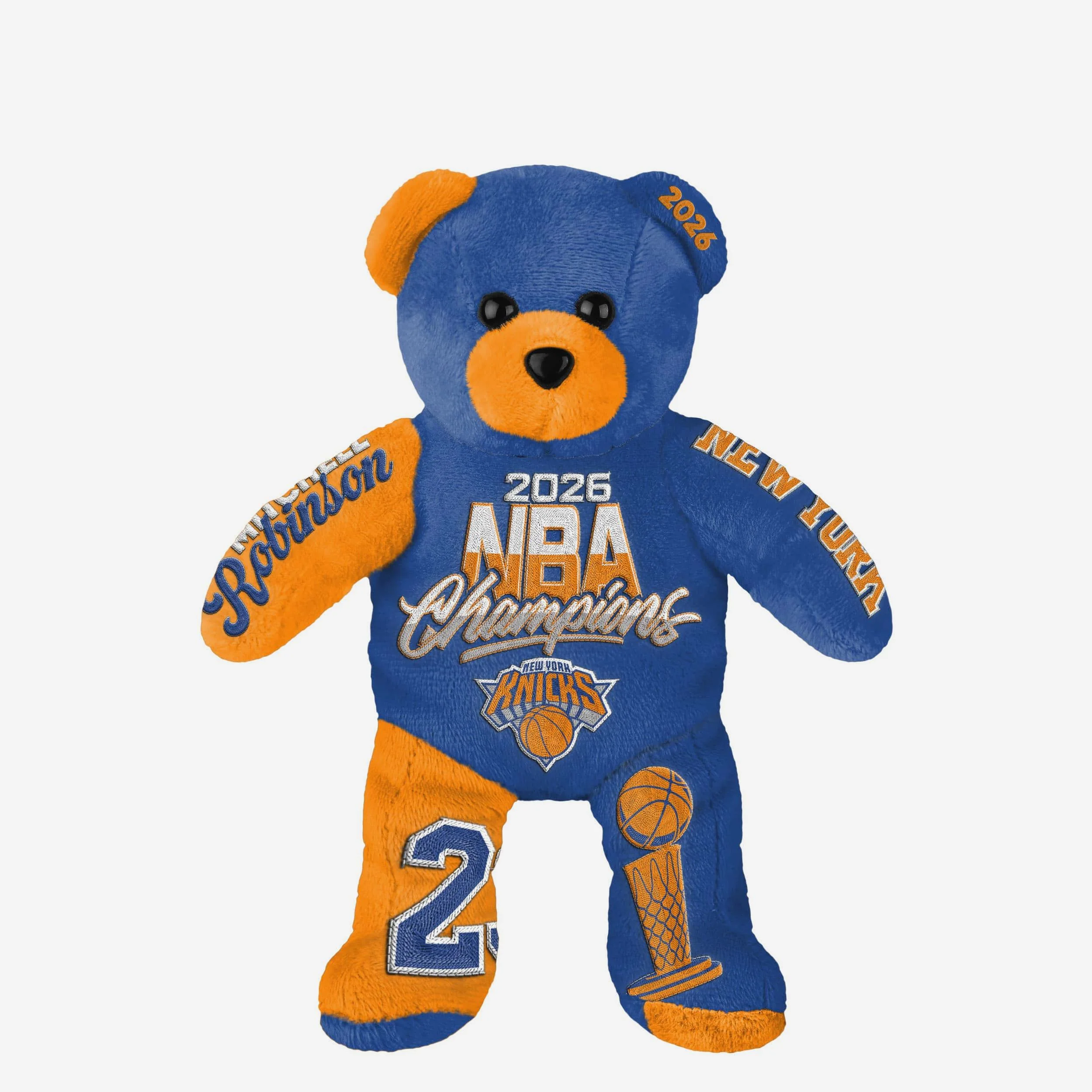 Mitchell Robinson New York Knicks 2026 NBA Champions Team Beans Embroidered Player Bear