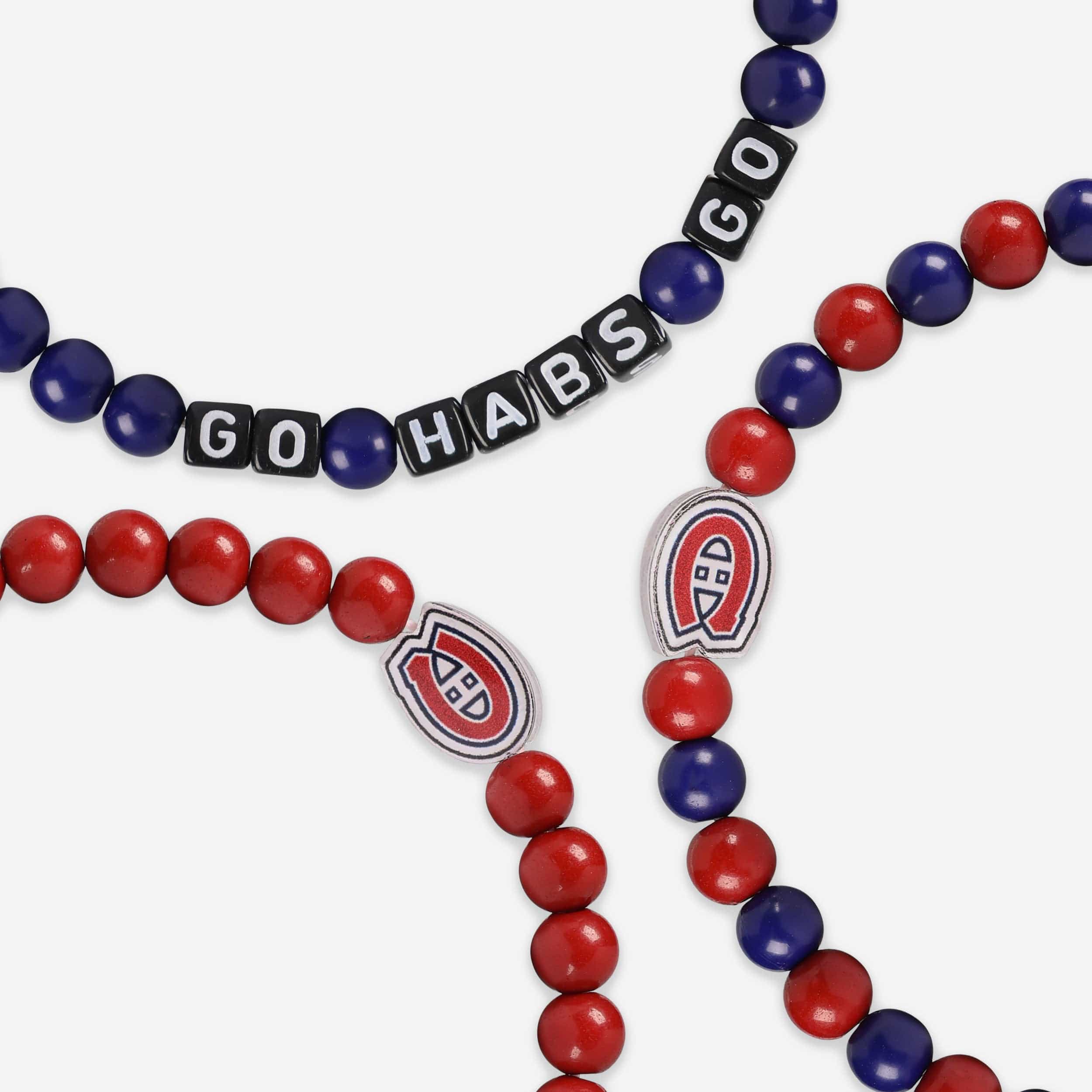 Montreal Canadiens 3 Pack Beaded Friendship Bracelet - Image 2