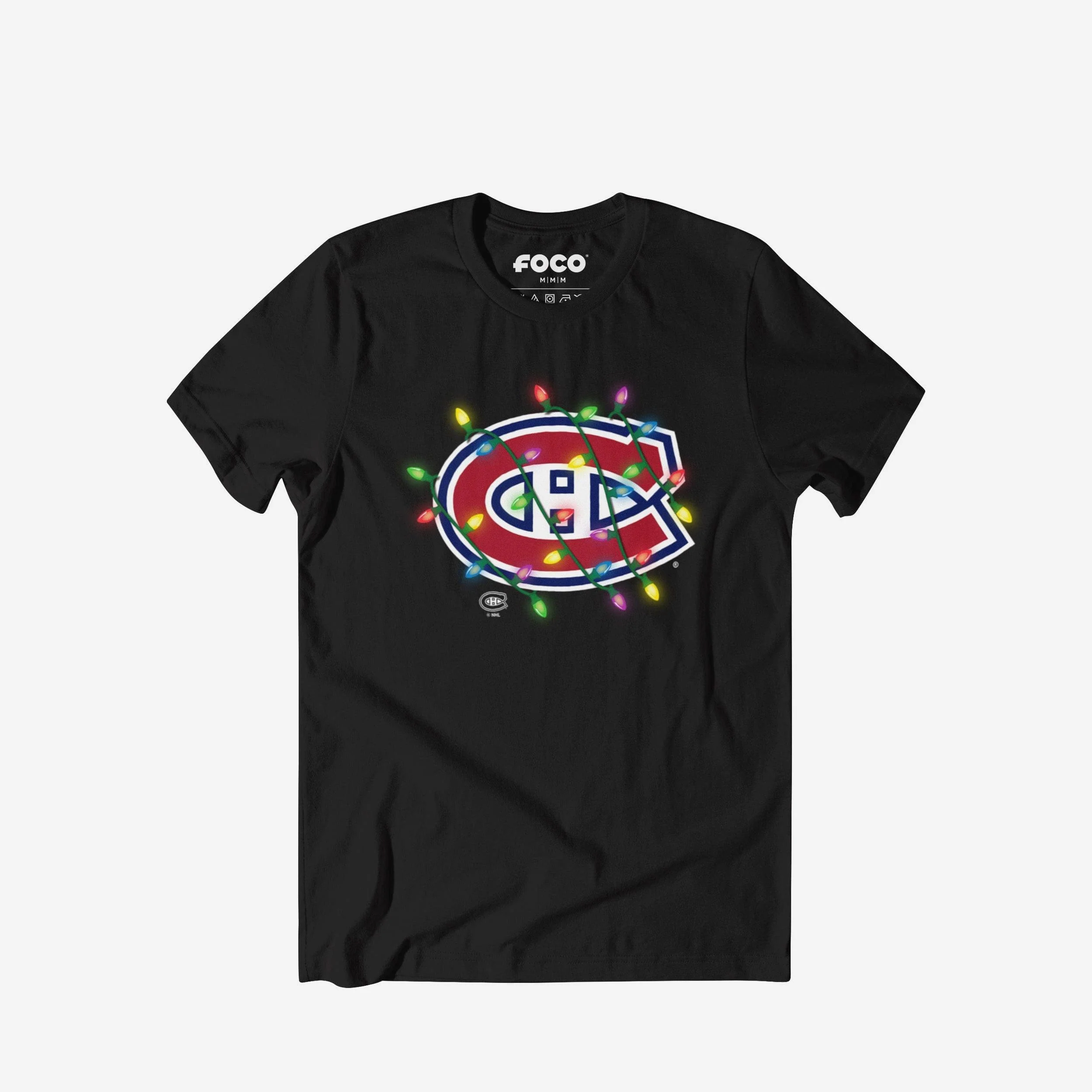 Montreal Canadiens Primary Logo Holiday Lights T-Shirt