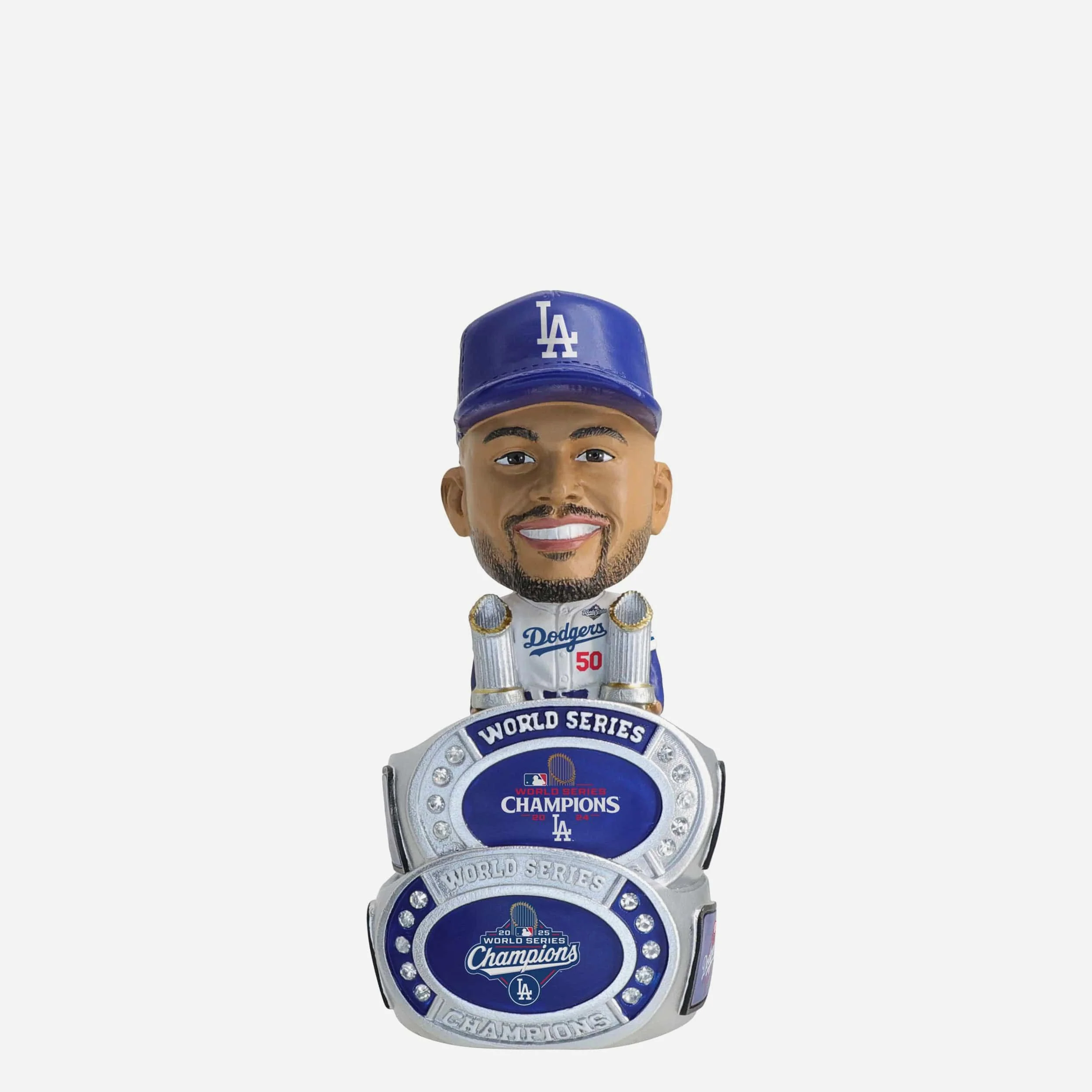 Mookie Betts Los Angeles Dodgers 2025 Back To Back World Series Champions Mini Ring Base Bighead Bobblehead