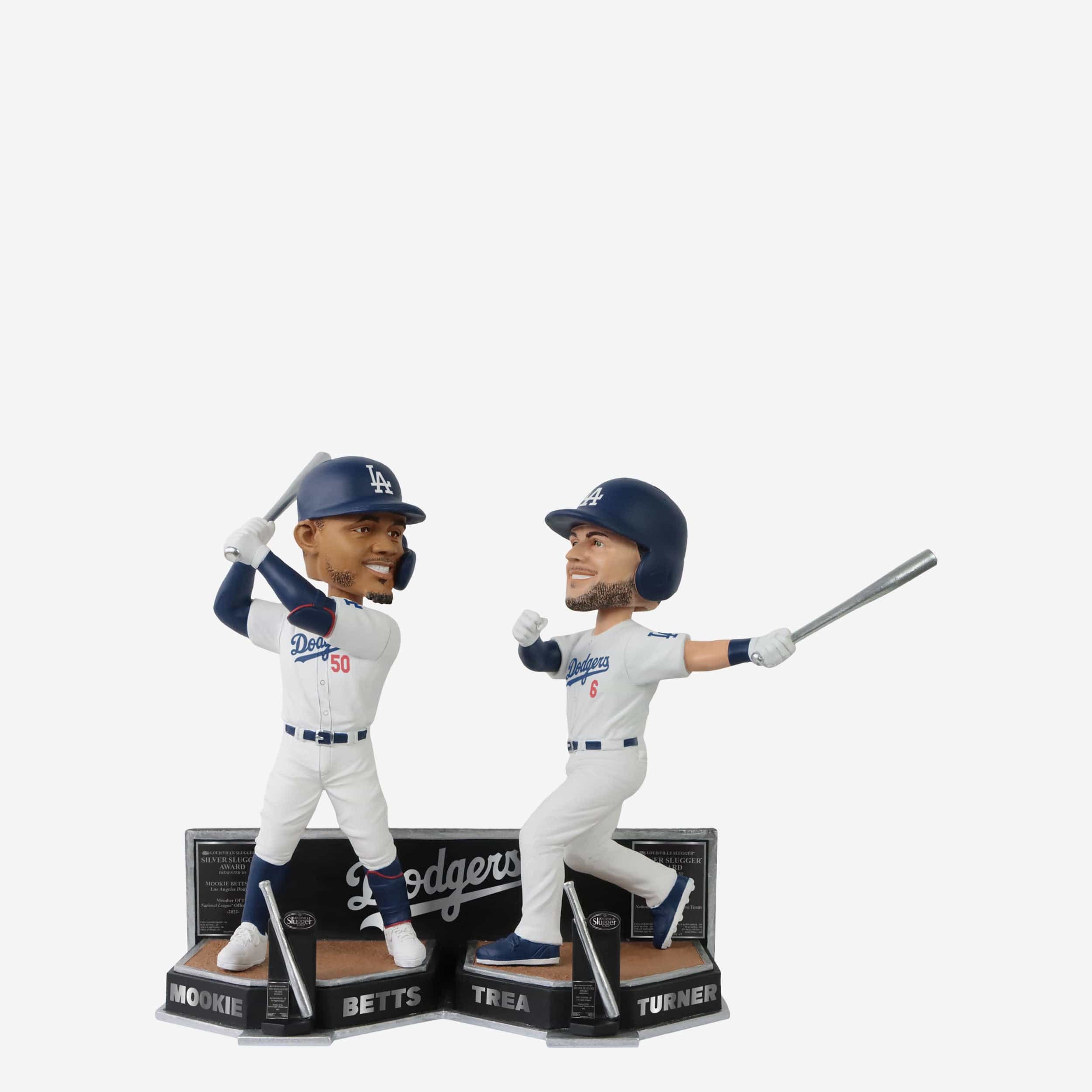 Mookie Betts & Trea Turner Los Angeles Dodgers 2022 Silver Slugger Dual Bobblehead