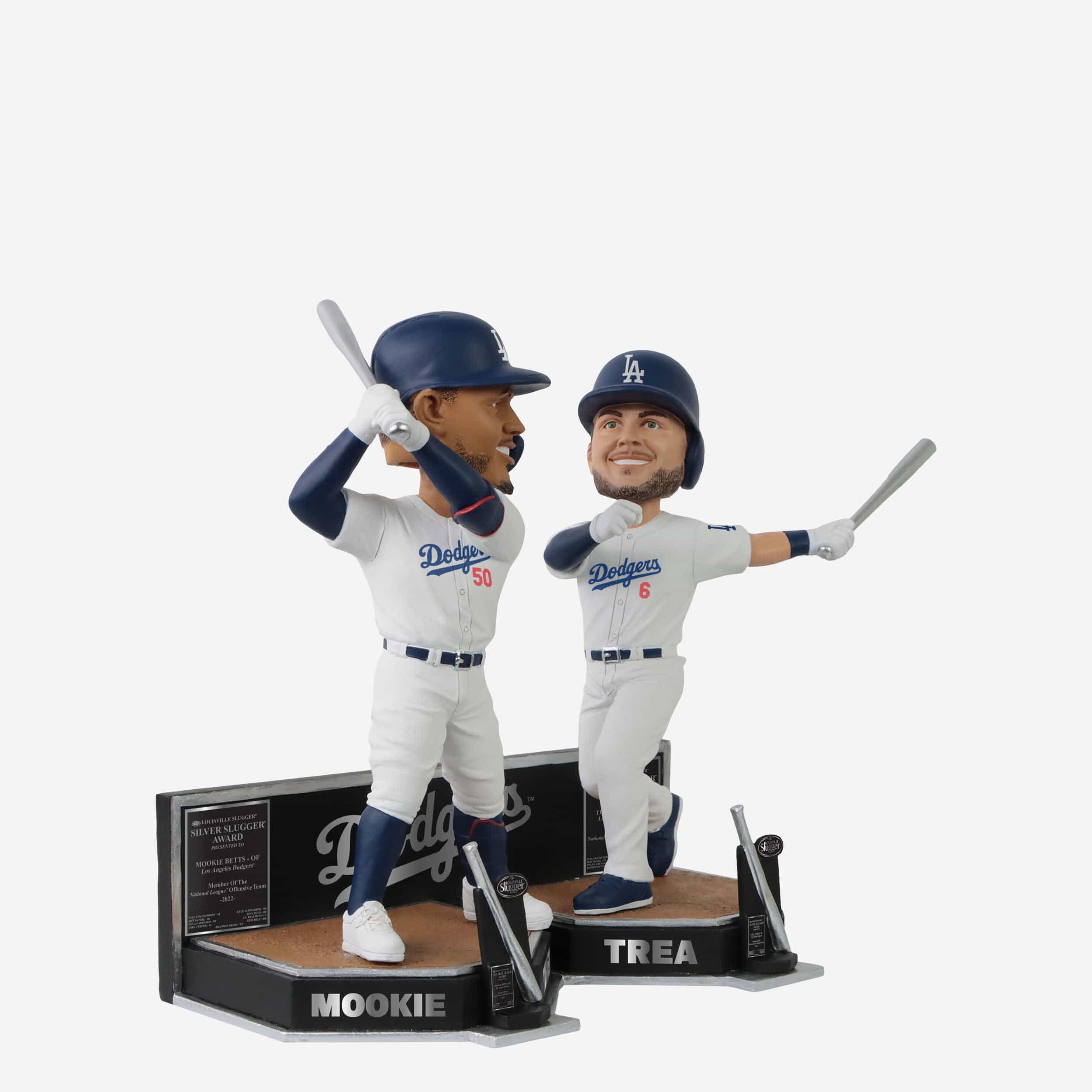 Mookie Betts & Trea Turner Los Angeles Dodgers 2022 Silver Slugger Dual Bobblehead - Image 5