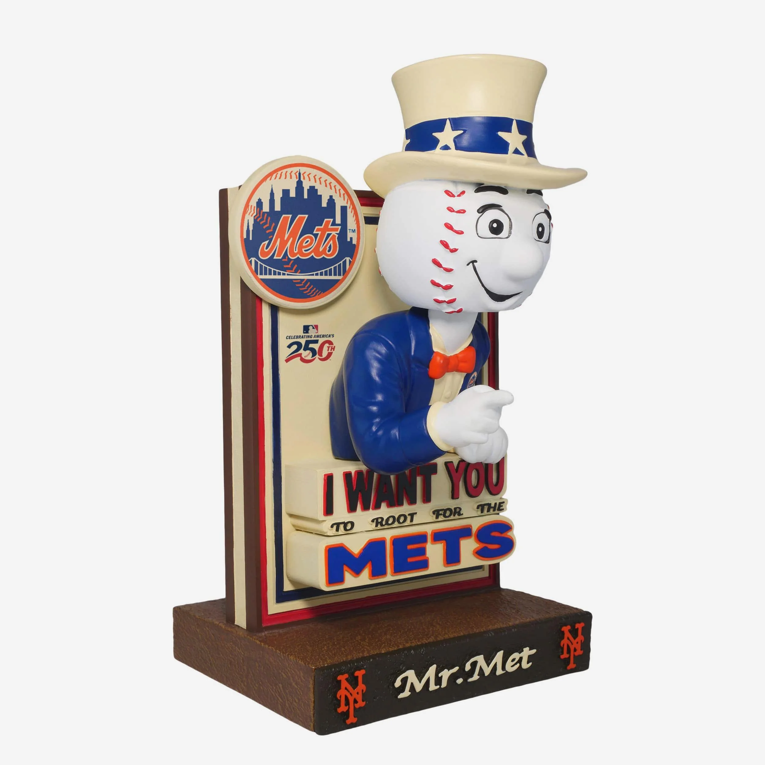 Mr Met New York Mets America's 250th Anniversary Uncle Sam Mascot Bobblehead - Image 4