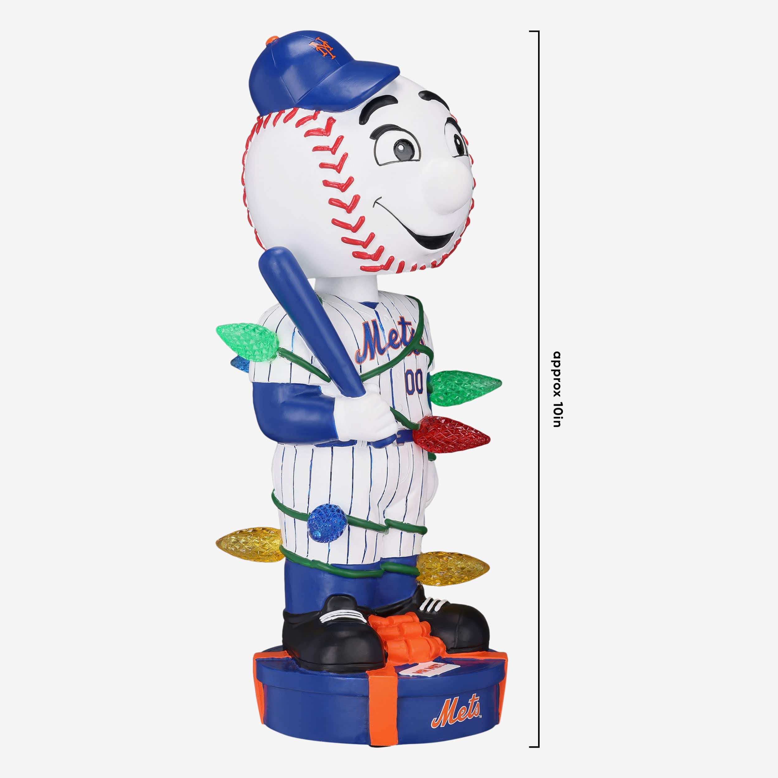 Mr Met New York Mets Holiday Lights Mascot Bobblehead - Image 5