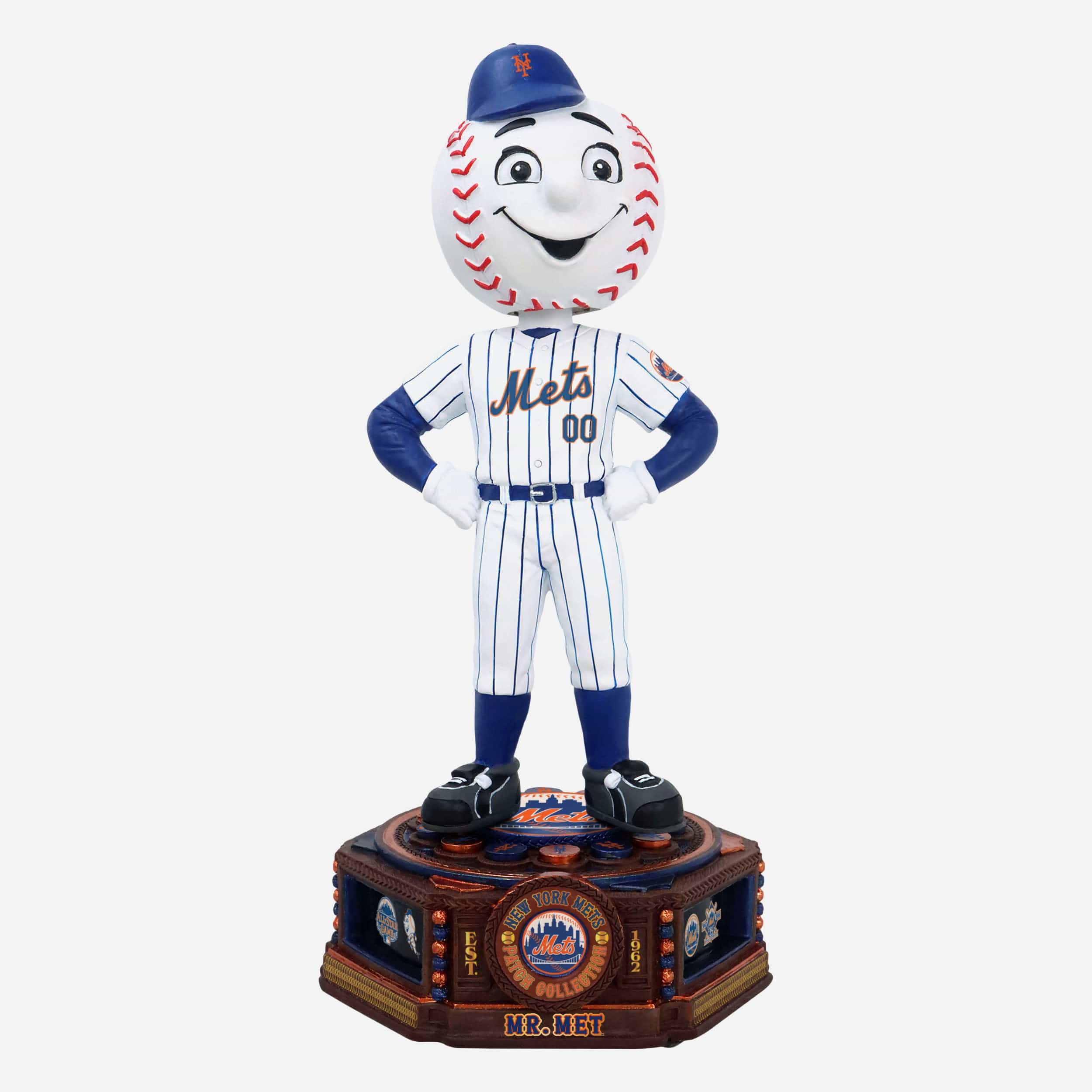 Mr Met New York Mets Patch Collection Mascot Bobblehead