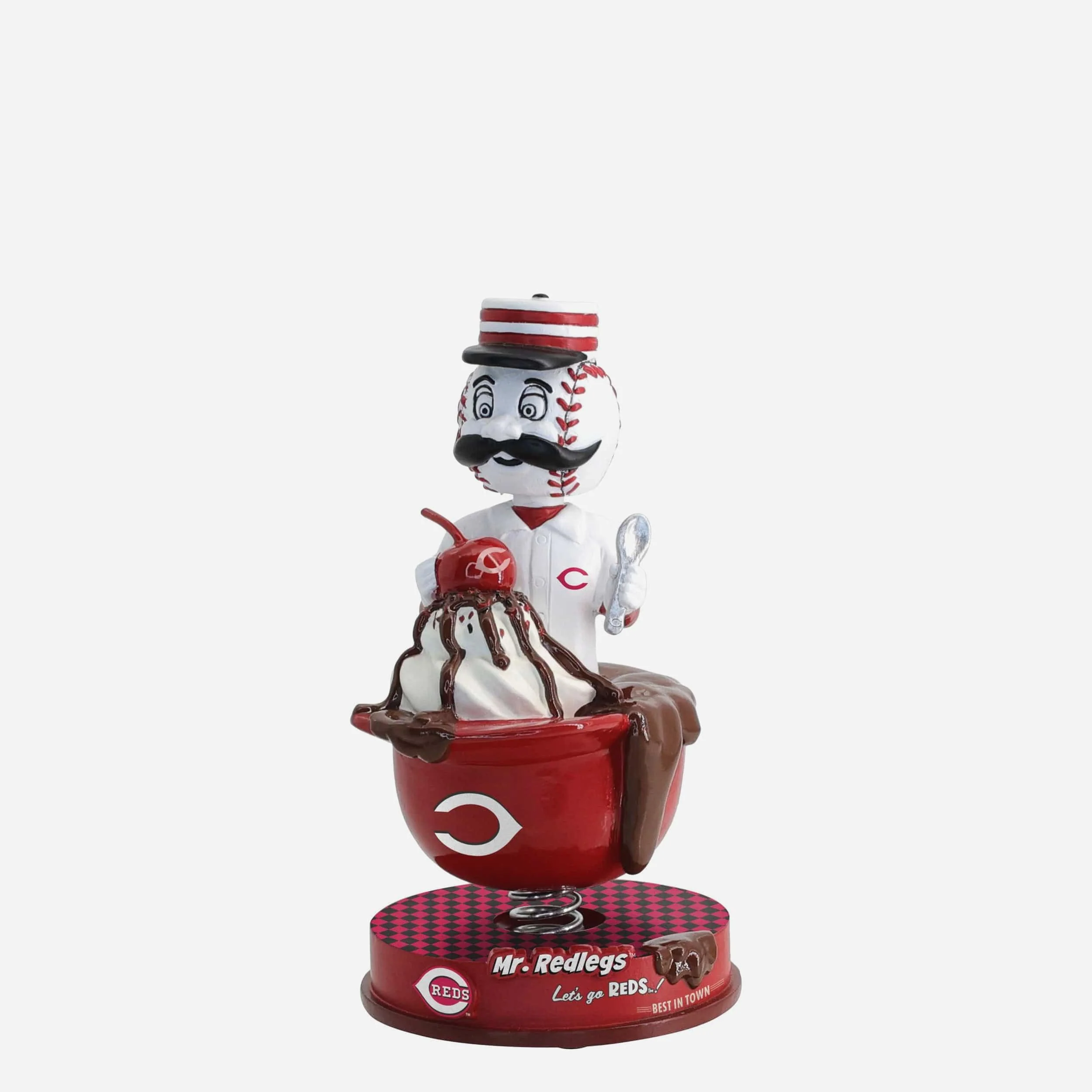 Mr Redlegs Cincinnati Reds Ice Cream Helmet Mascot Bobblehead