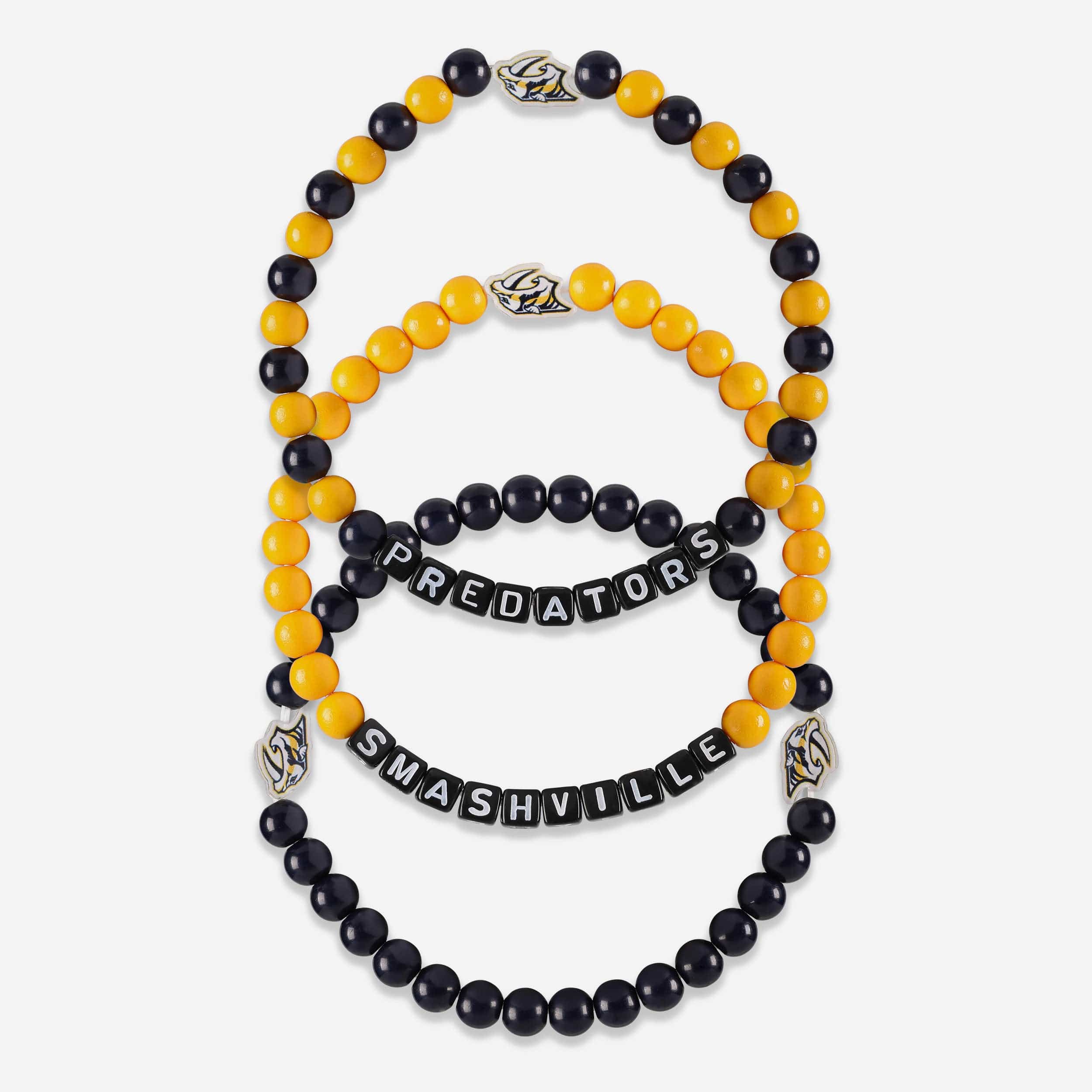 Nashville Predators 3 Pack Beaded Friendship Bracelet