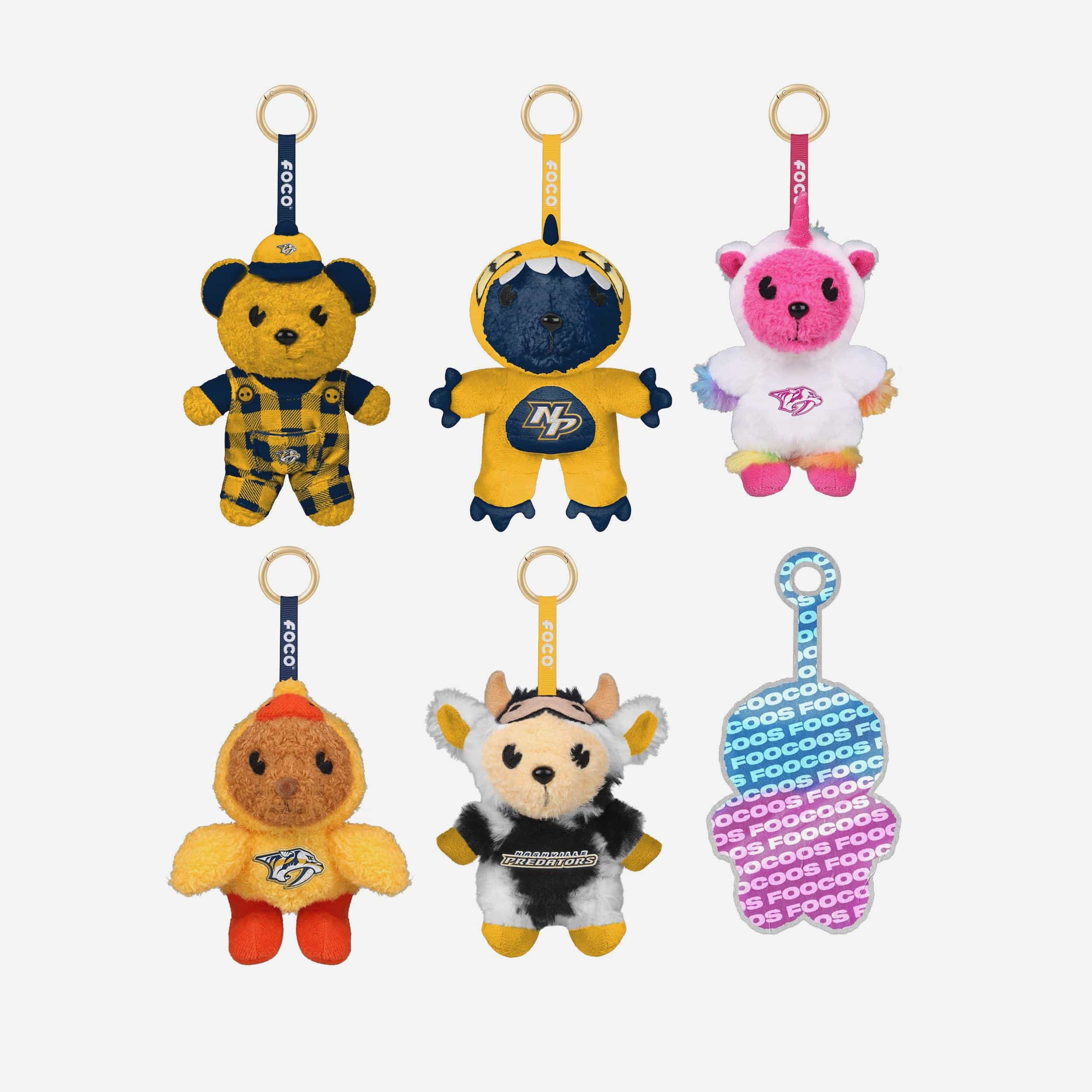 Nashville Predators FOOCOOS Plush Bag Charm Keychain Blind Box Series 1