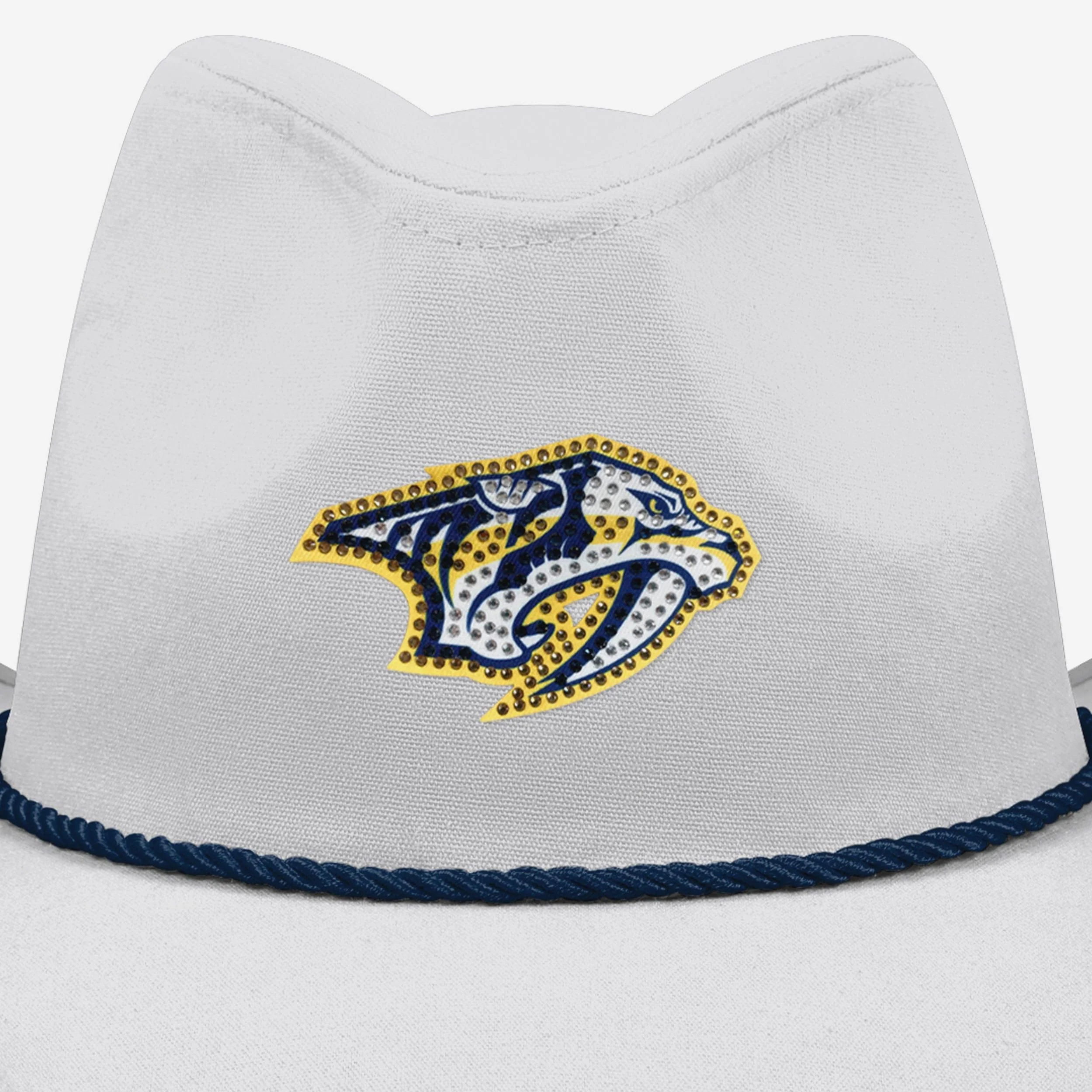 Nashville Predators White Rhinestone Logo Cowboy Hat - Image 2