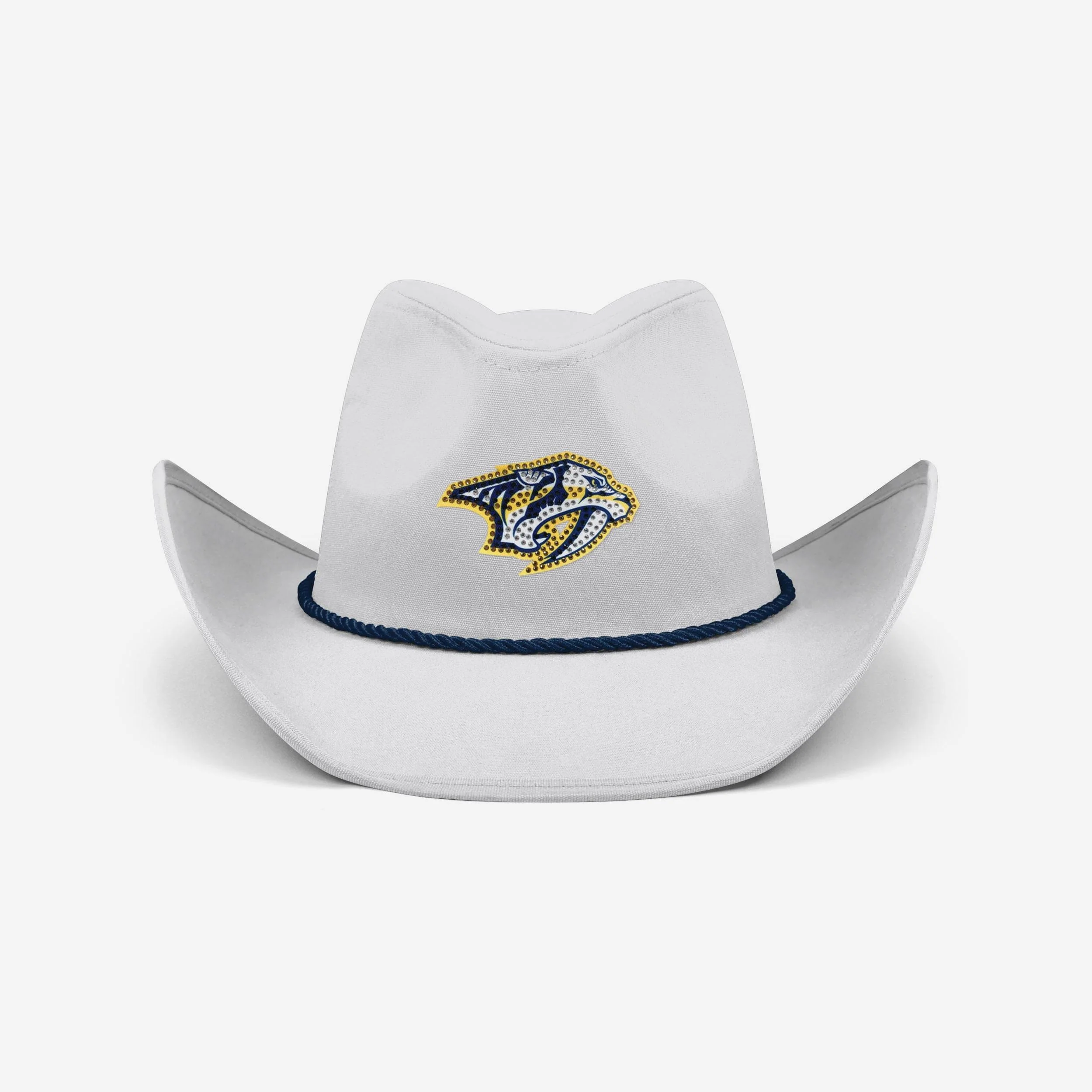 Nashville Predators White Rhinestone Logo Cowboy Hat - Image 3