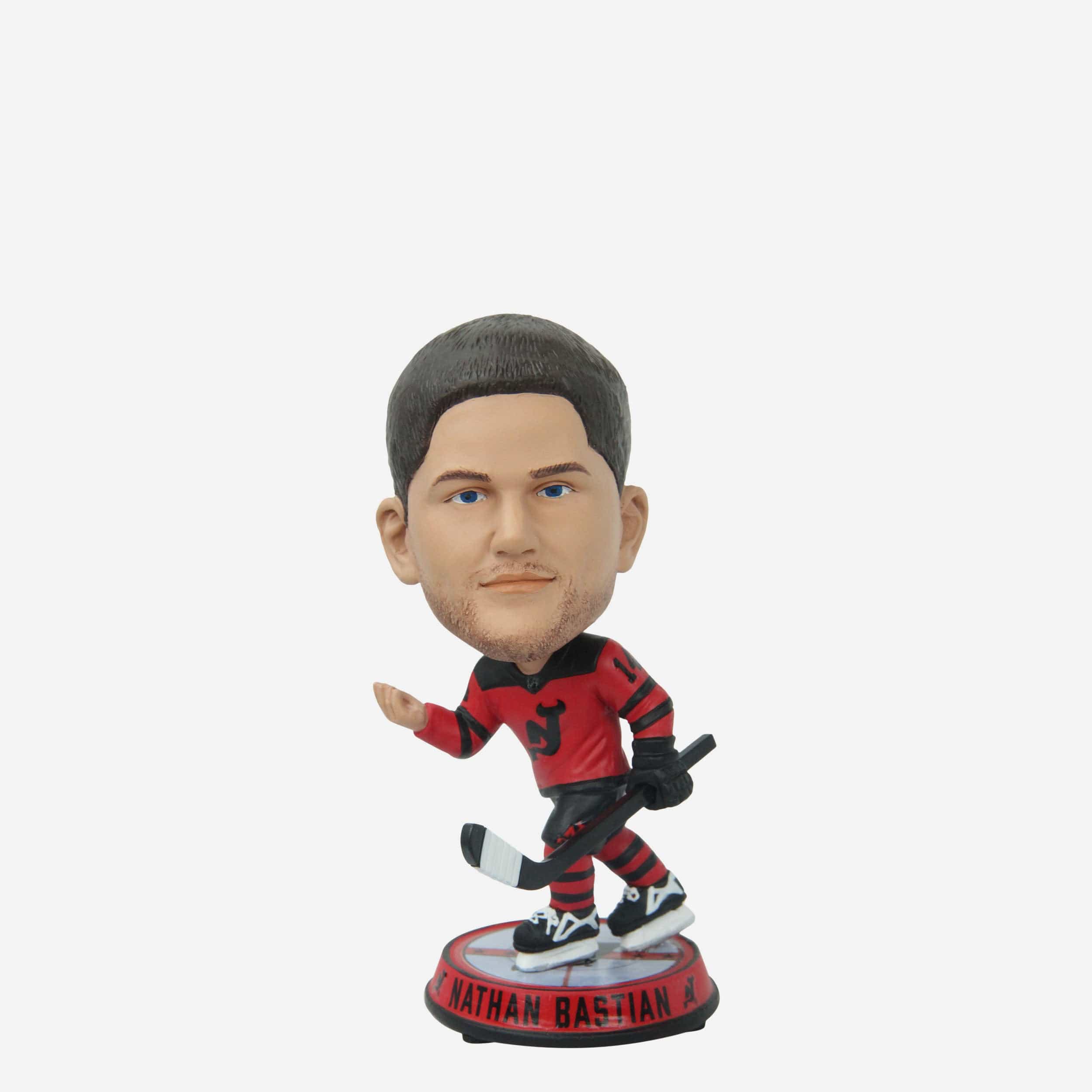 Nathan Bastian New Jersey Devils 2024 Stadium Series Celly Ice Stripe Mini Bighead Bobblehead
