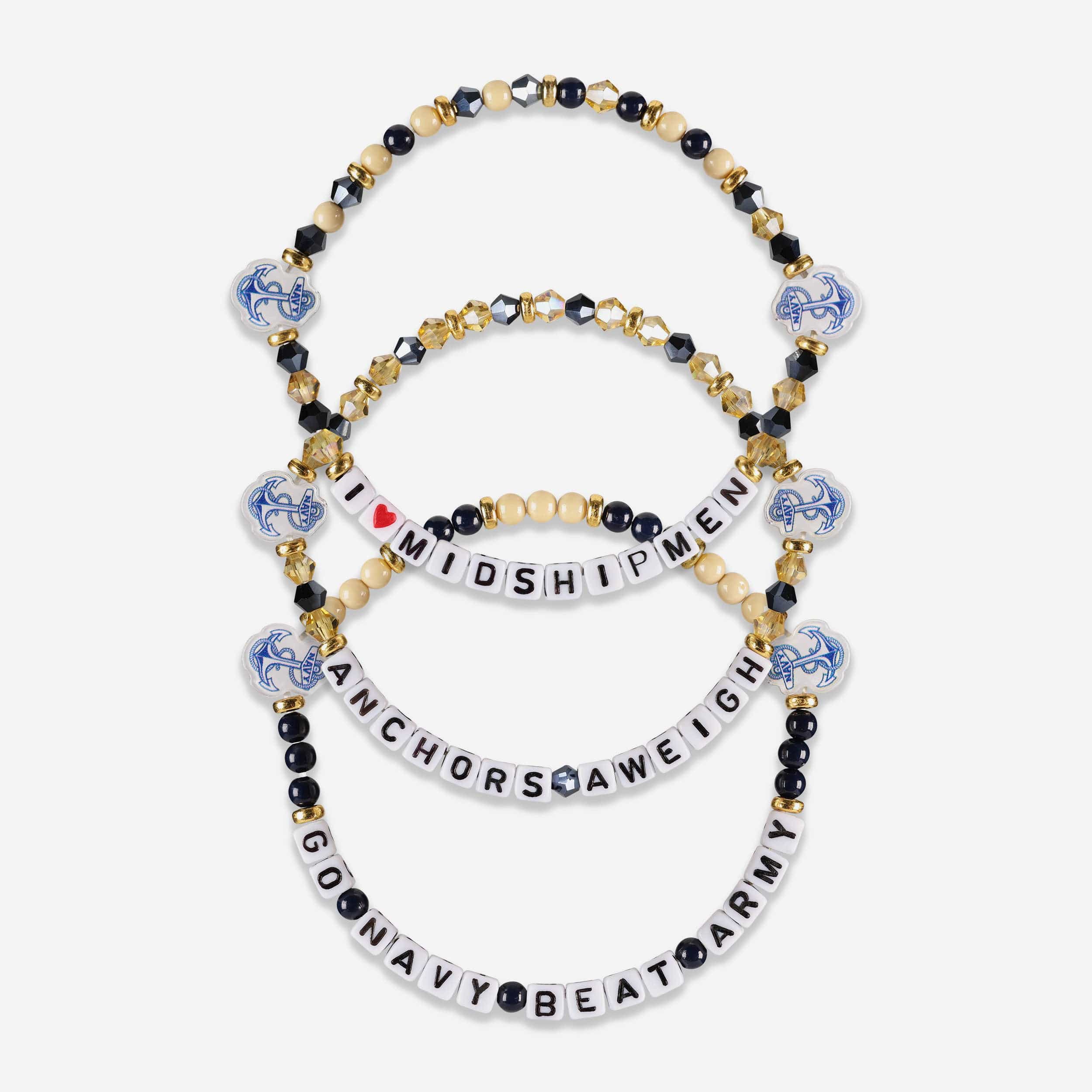 Navy Midshipmen 3 Pack Friendship Bracelet