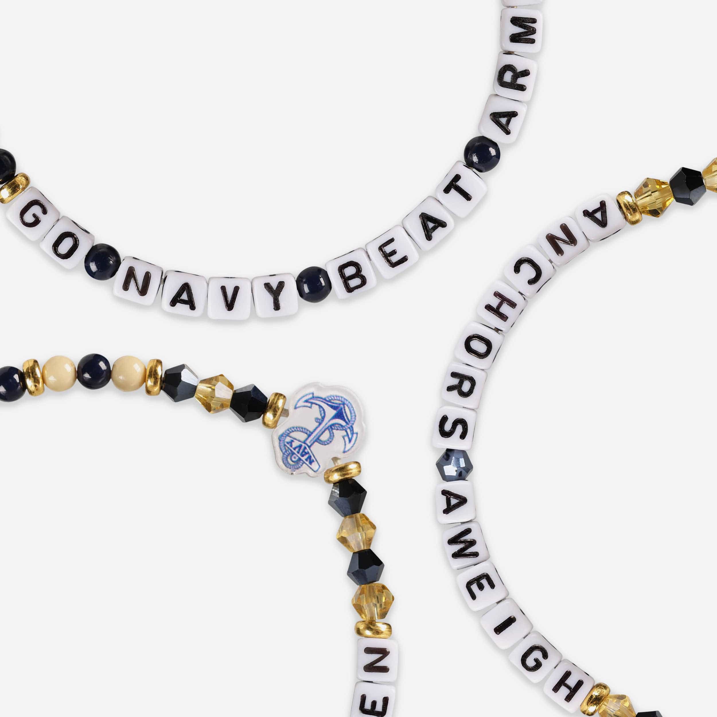 Navy Midshipmen 3 Pack Friendship Bracelet - Image 2