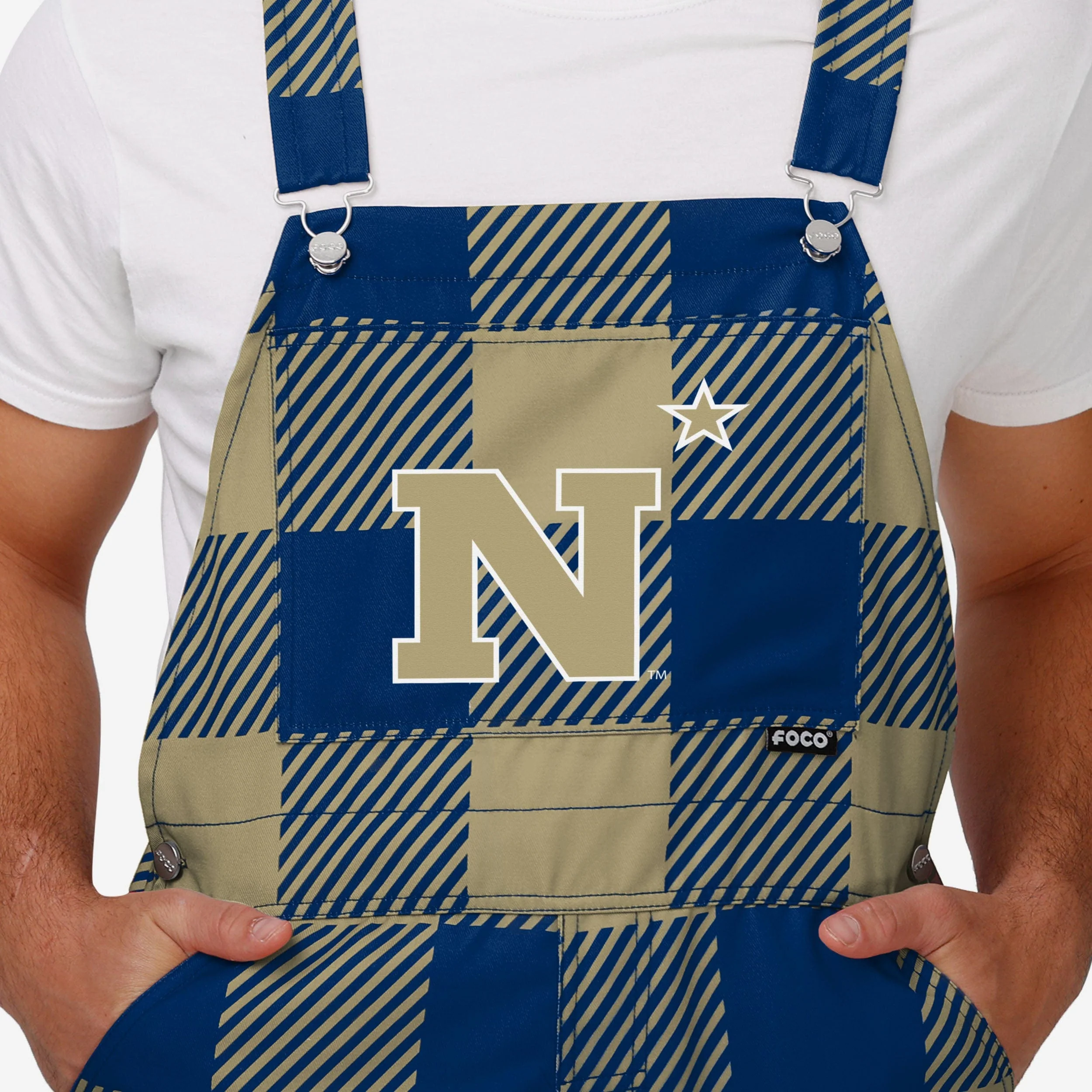 Navy Midshipmen Mens Plaid Bib Overalls - Image 4