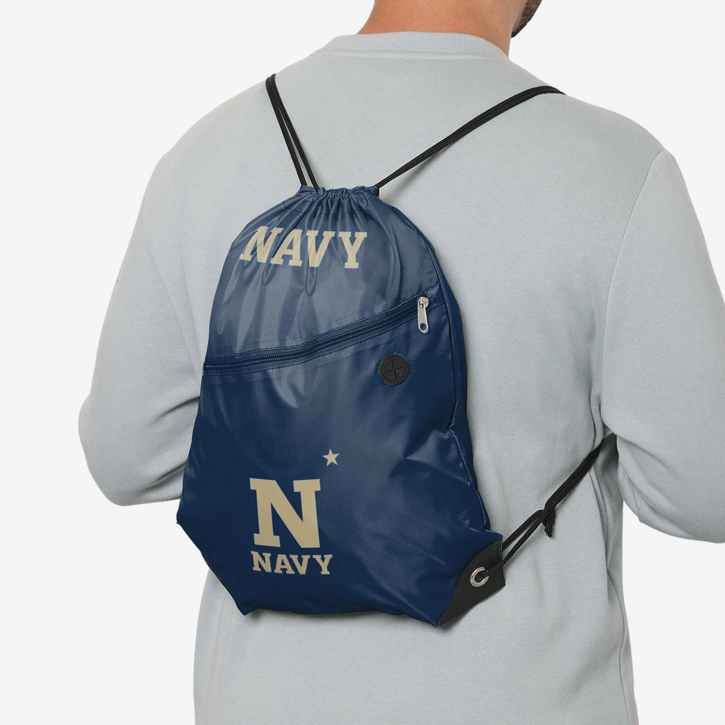 Navy Midshipmen Pocket Drawstring Backpack - Image 3