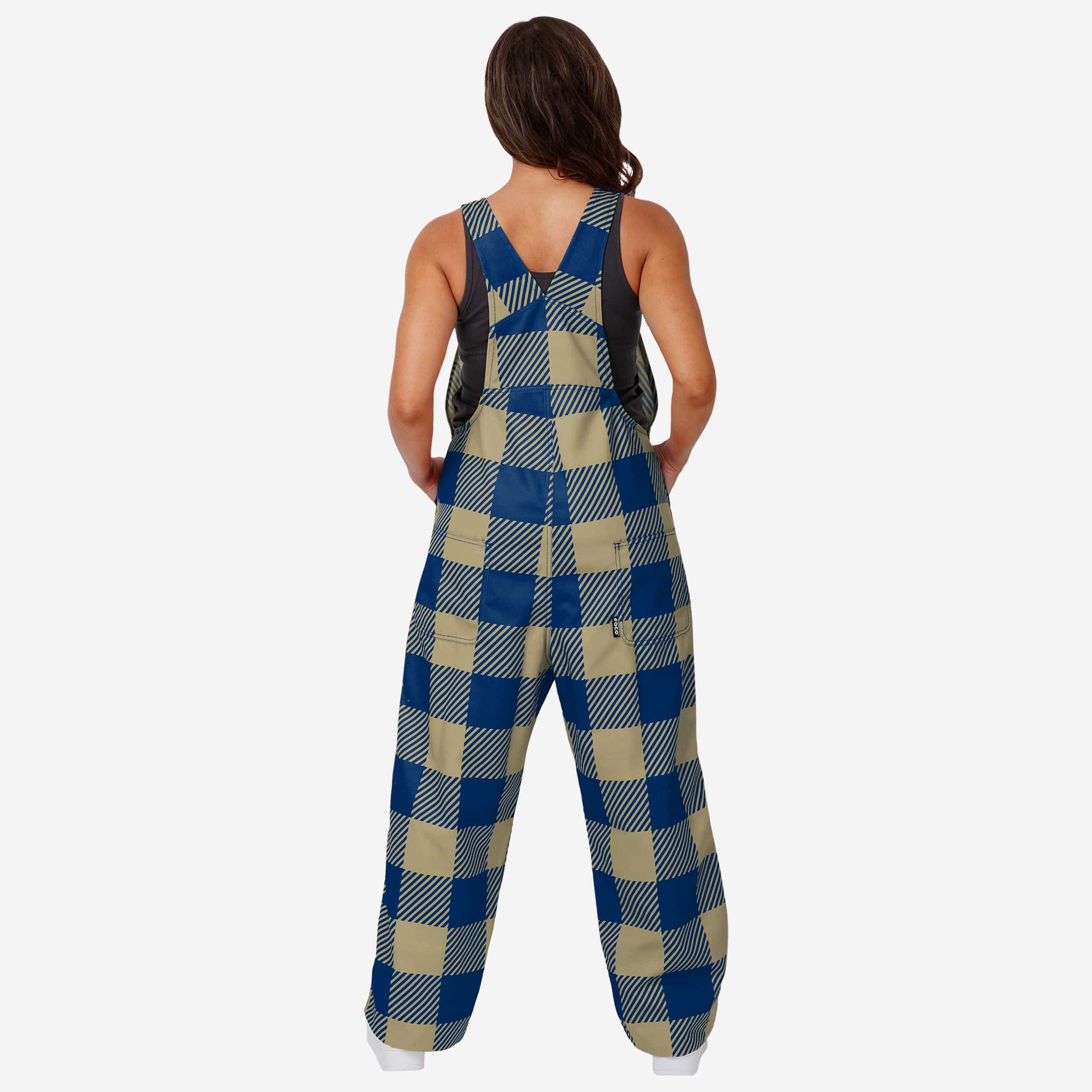 Navy Midshipmen Womens Plaid Bib Overalls - Image 2