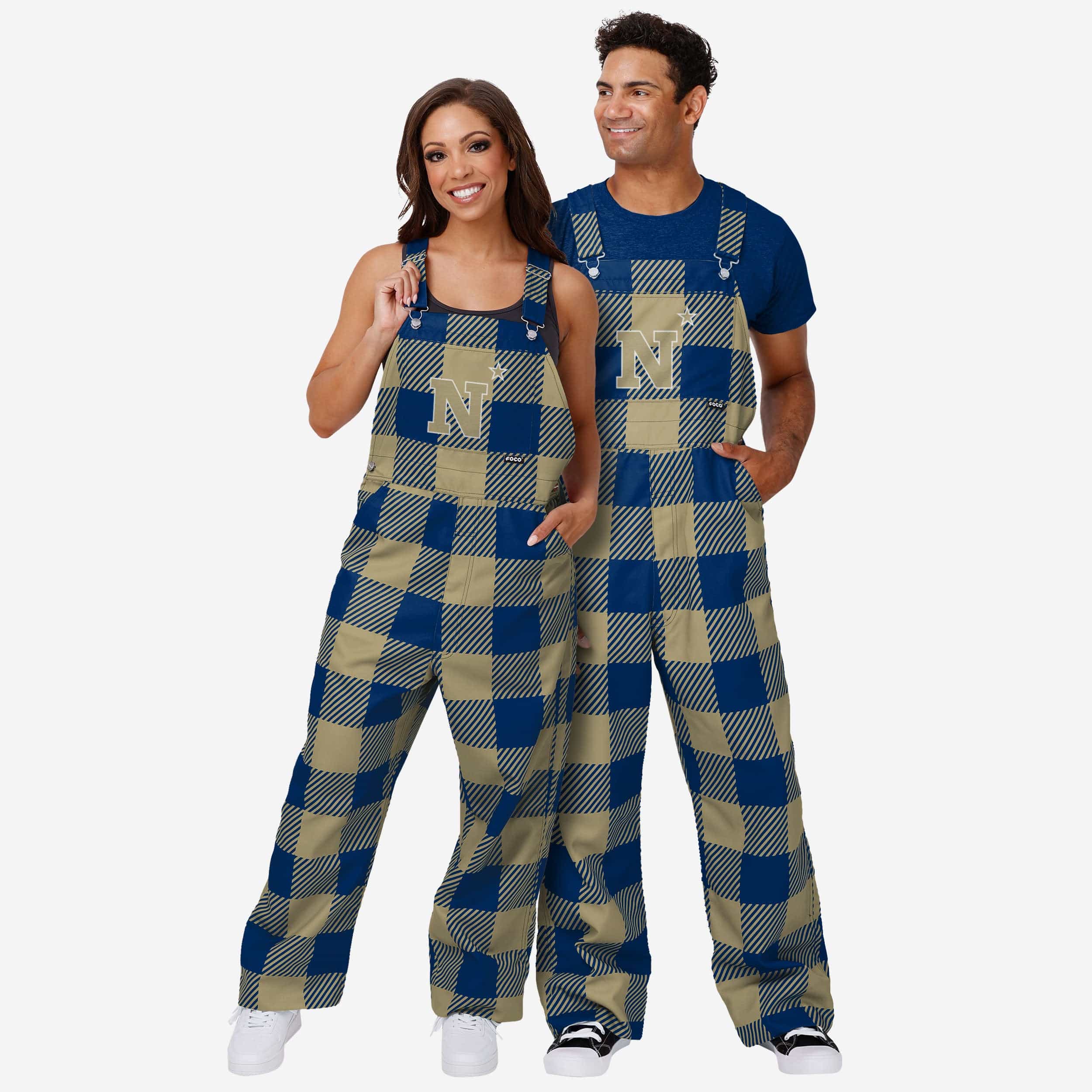 Navy Midshipmen Womens Plaid Bib Overalls - Image 3