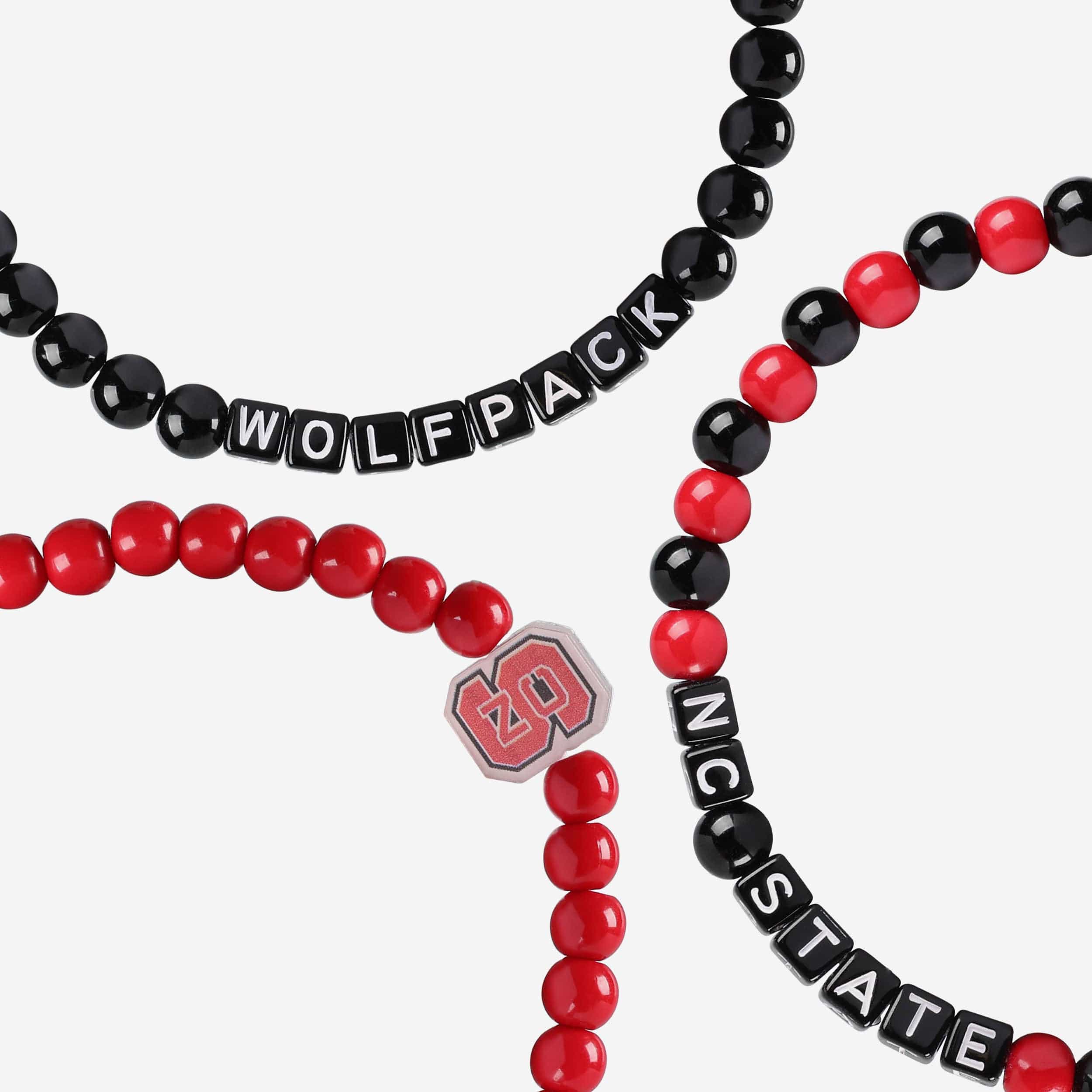 NC State Wolfpack 3 Pack Beaded Friendship Bracelet - Image 2