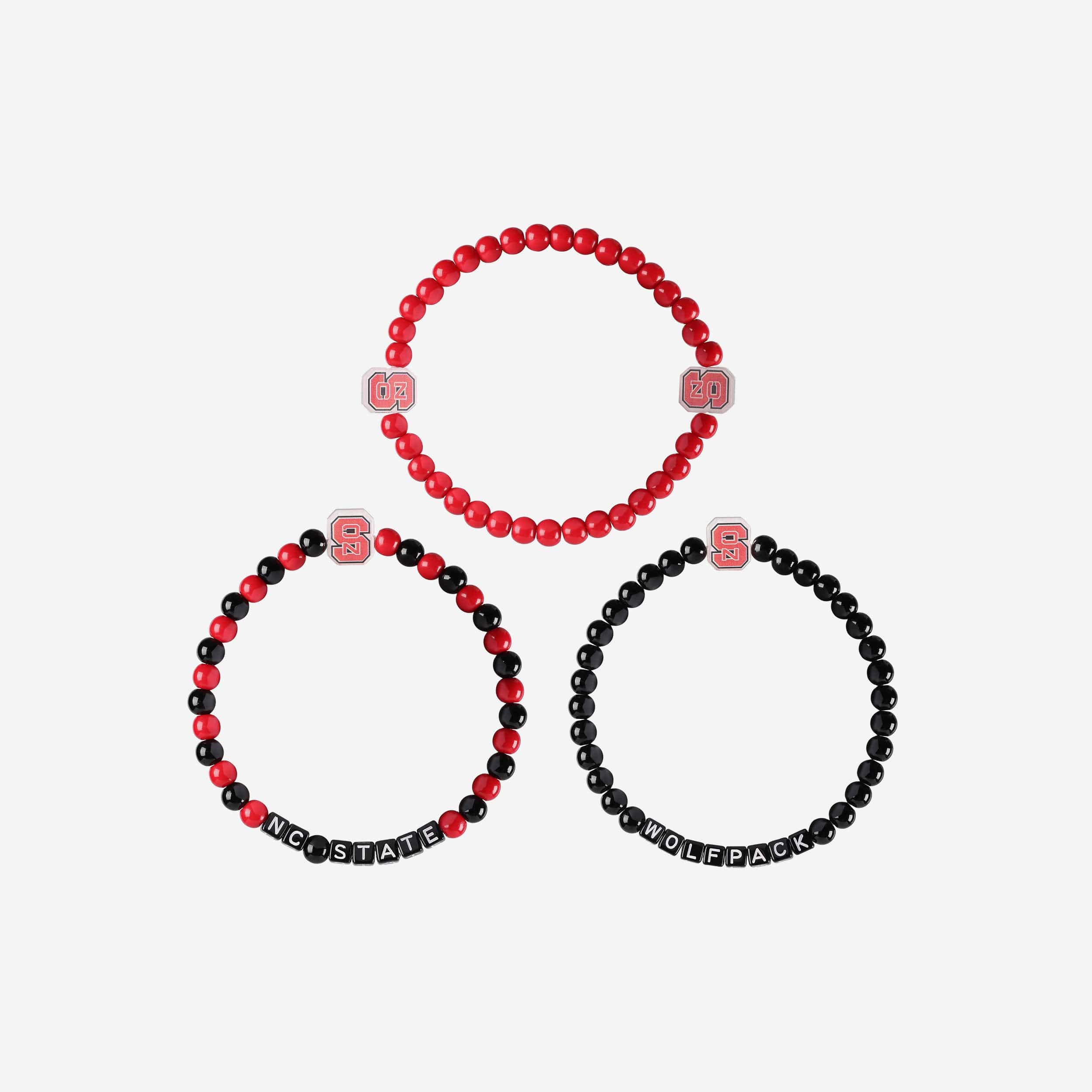 NC State Wolfpack 3 Pack Beaded Friendship Bracelet - Image 3