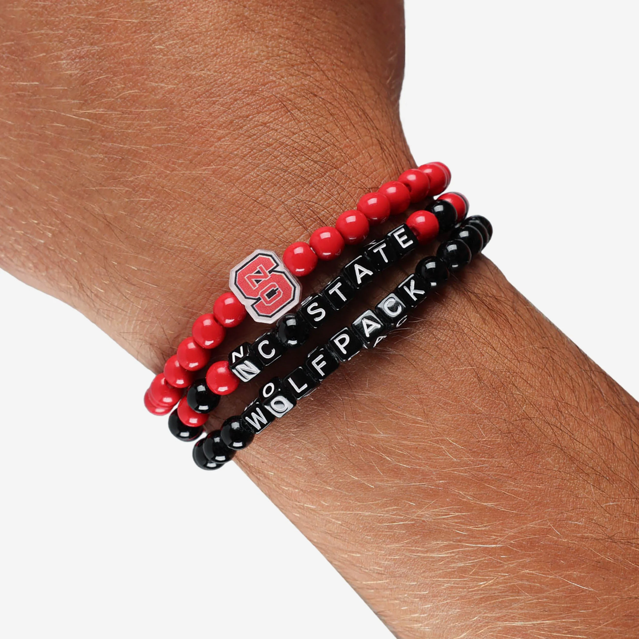 NC State Wolfpack 3 Pack Beaded Friendship Bracelet - Image 4