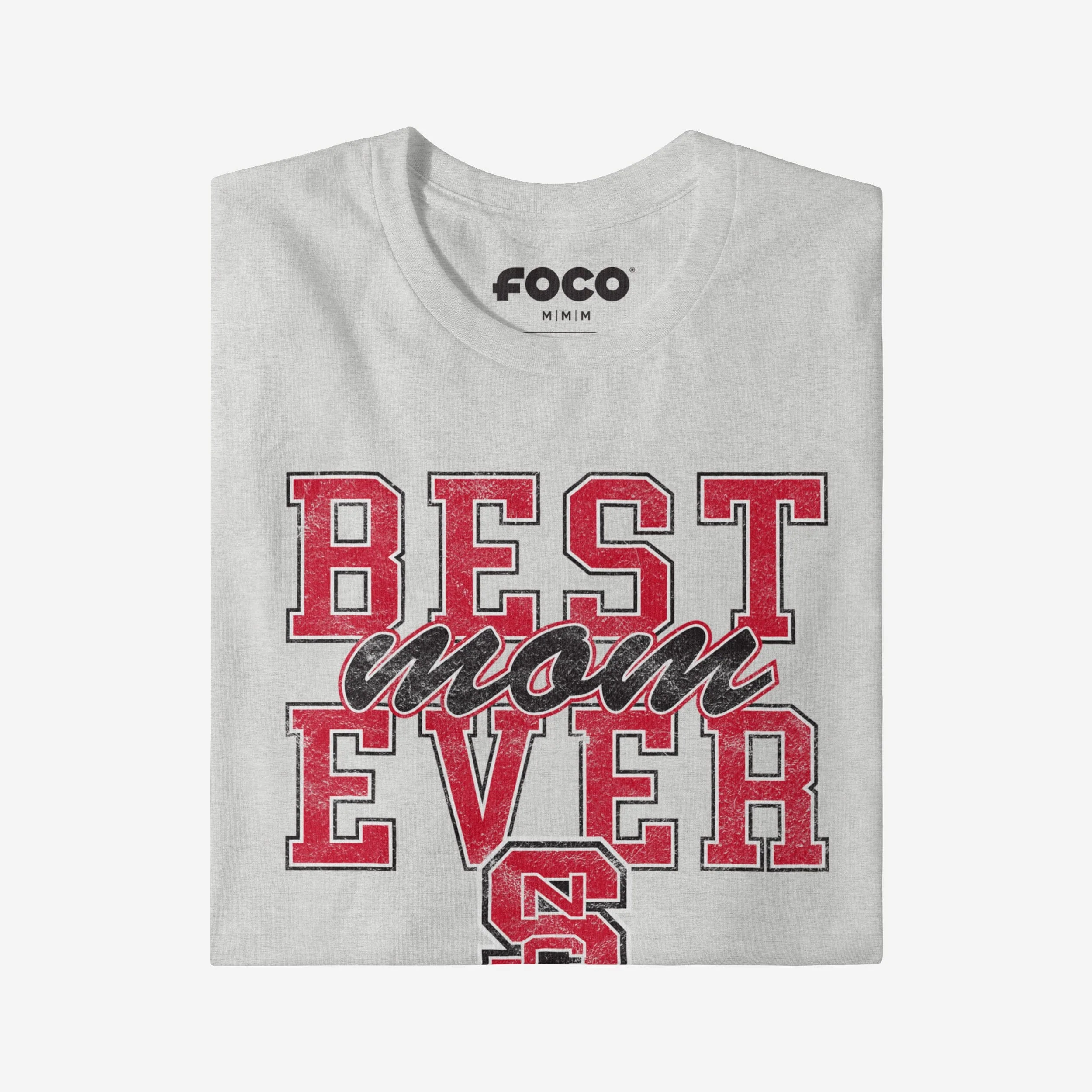 NC State Wolfpack Best Mom Ever Stacked T-Shirt - Image 3