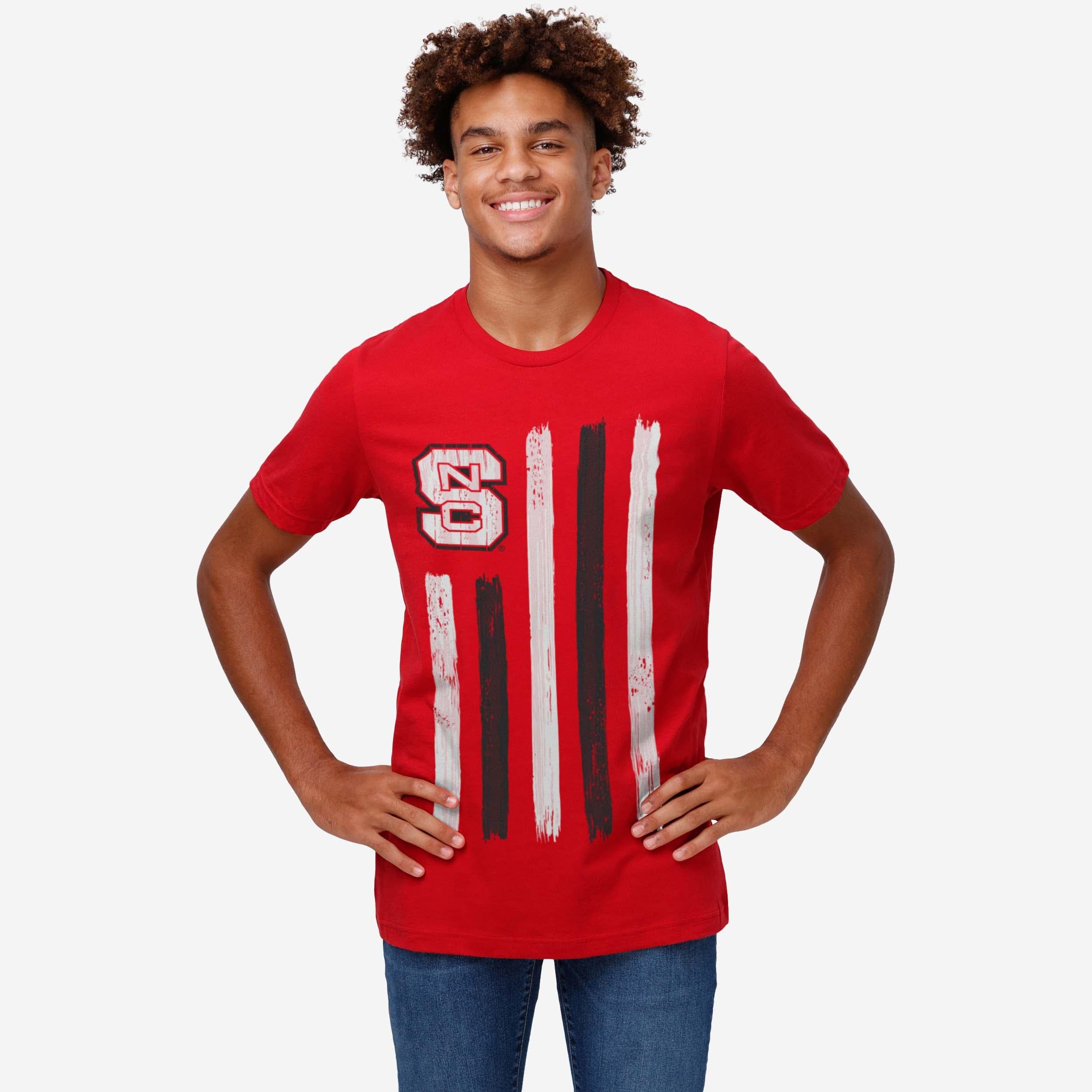 NC State Wolfpack Brushstroke Flag T-Shirt - Image 2