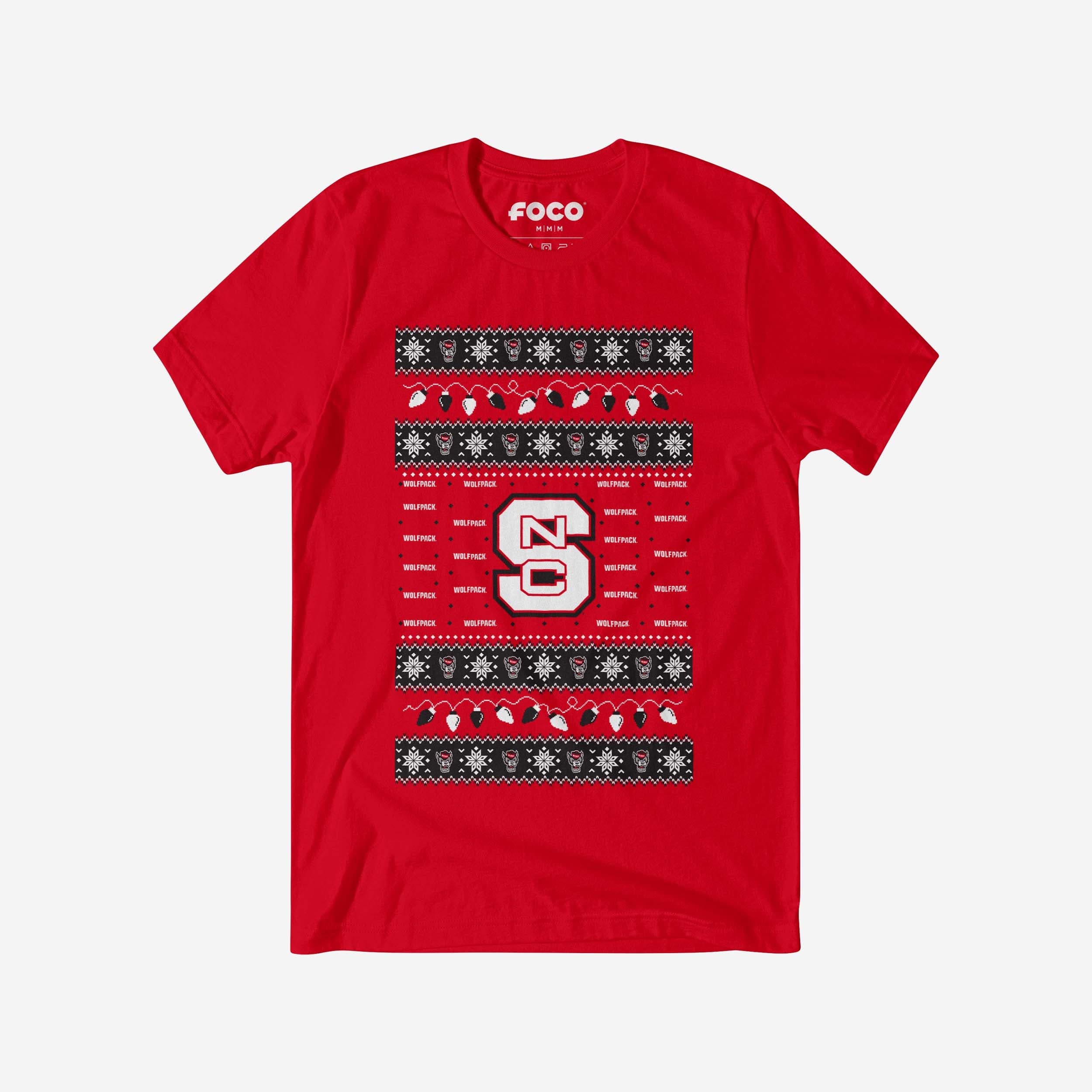 NC State Wolfpack Holiday Lights Sweater T-Shirt