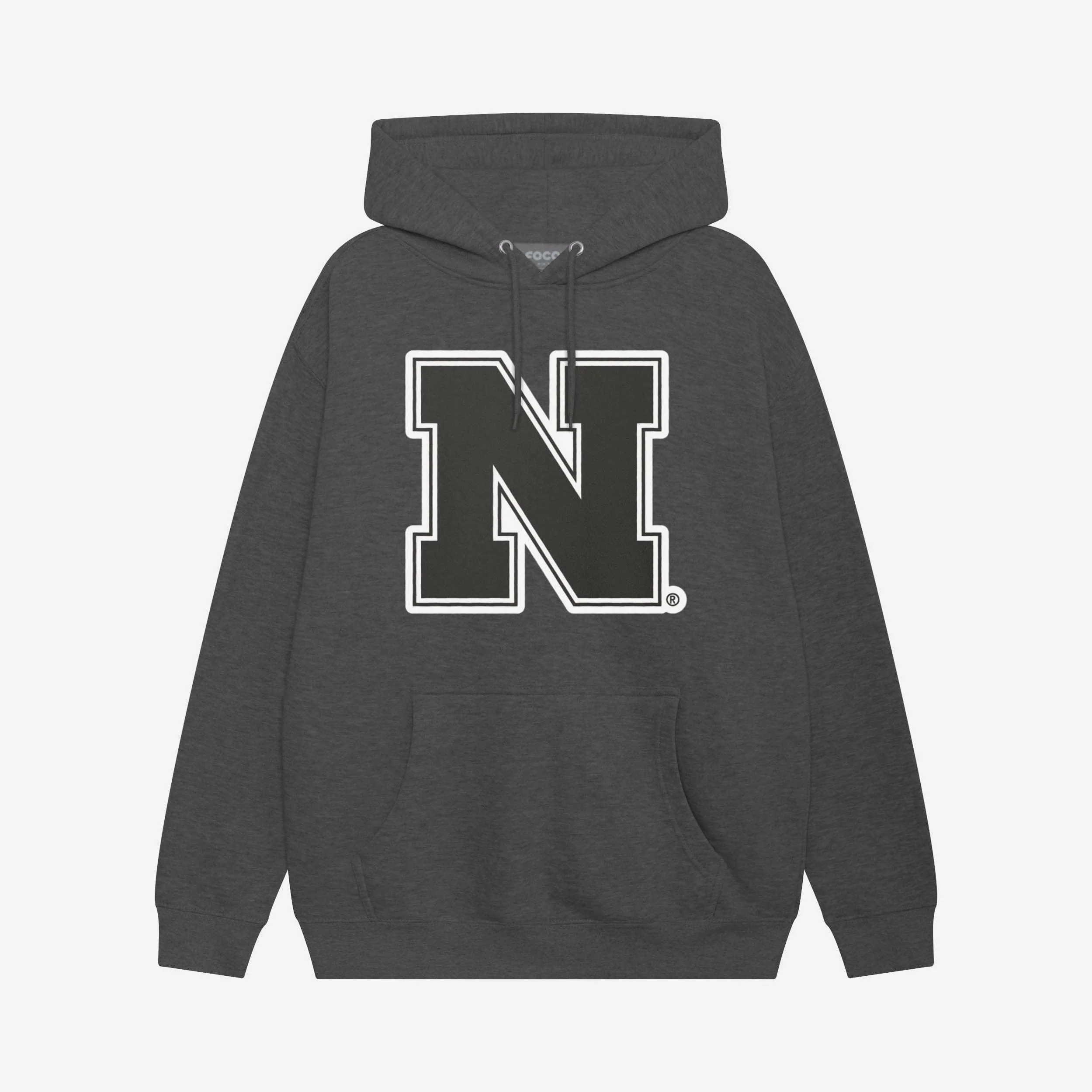 Nebraska Cornhuskers Black & White Primary Logo Hoodie