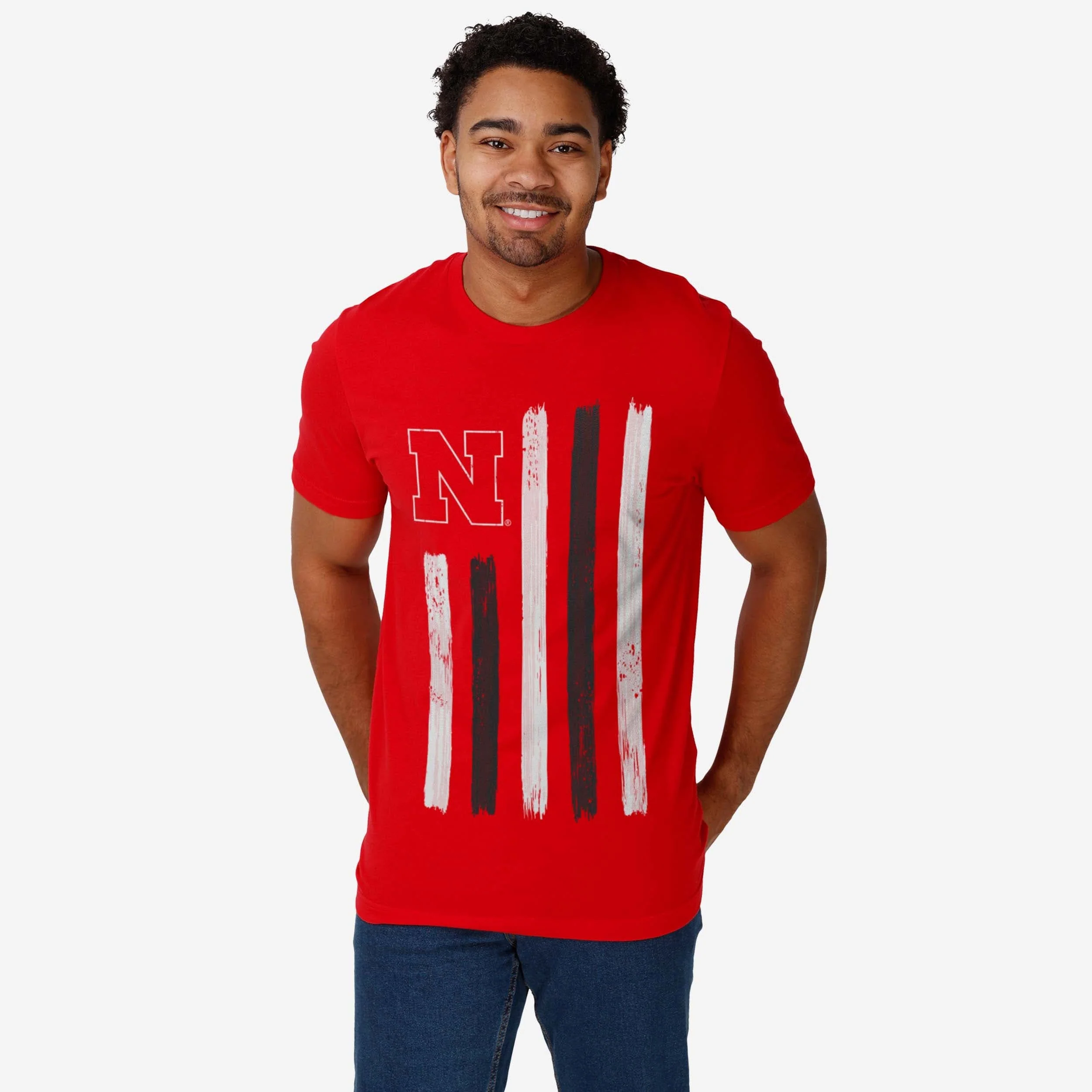 Nebraska Cornhuskers Brushstroke Flag T-Shirt - Image 2