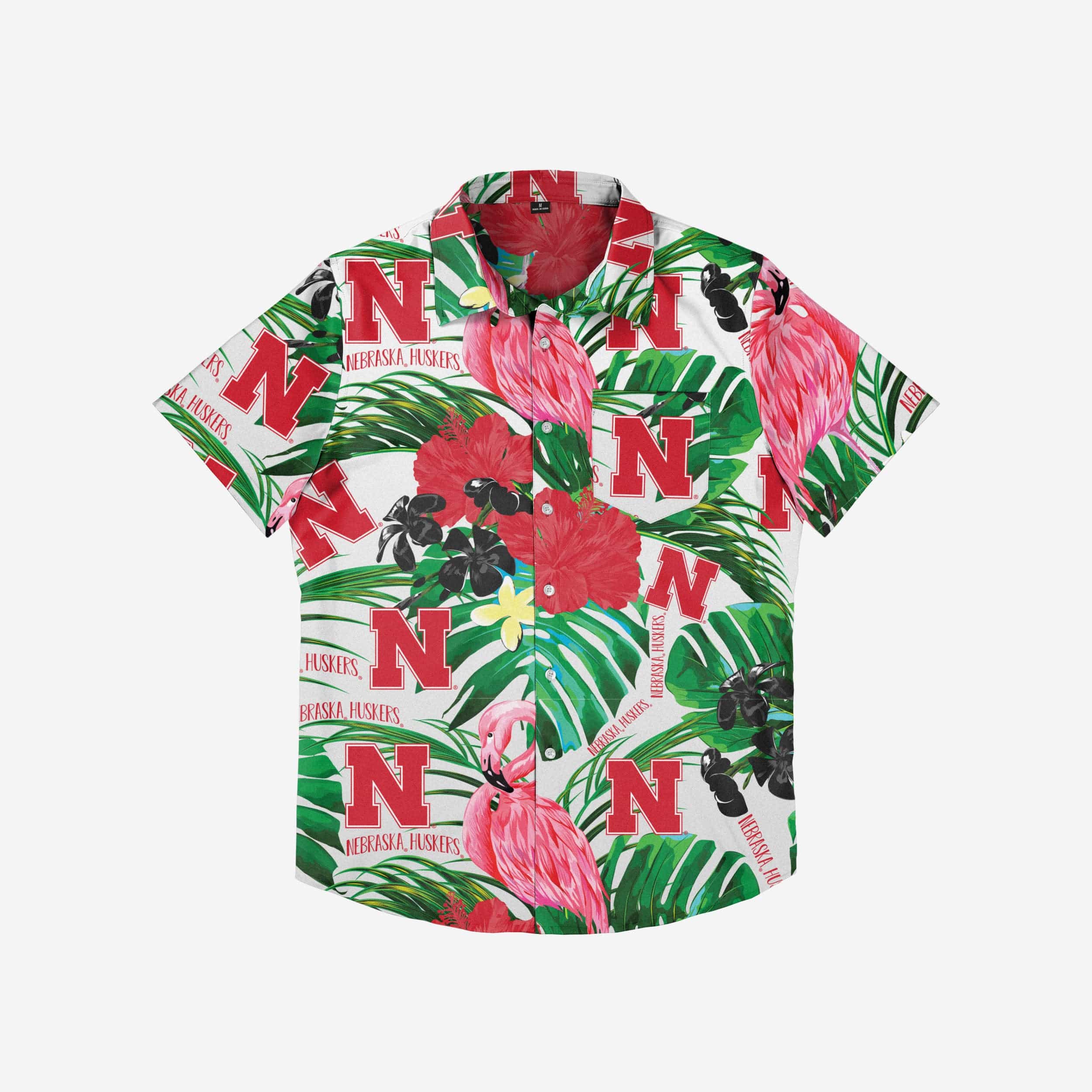 Nebraska Cornhuskers Flamingo Button Up Shirt - Image 3