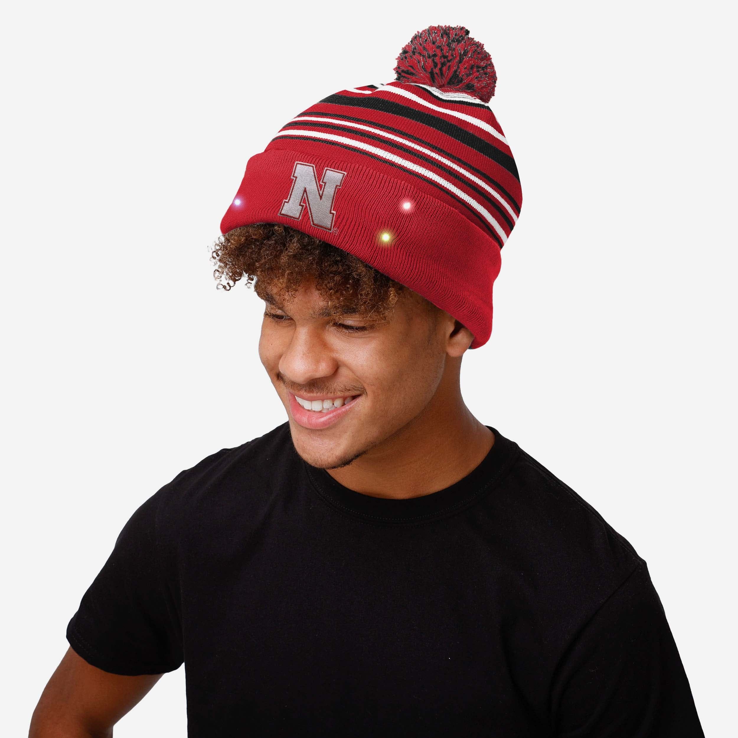 Nebraska Cornhuskers Horizontal Stripe Light Up Beanie - Image 3