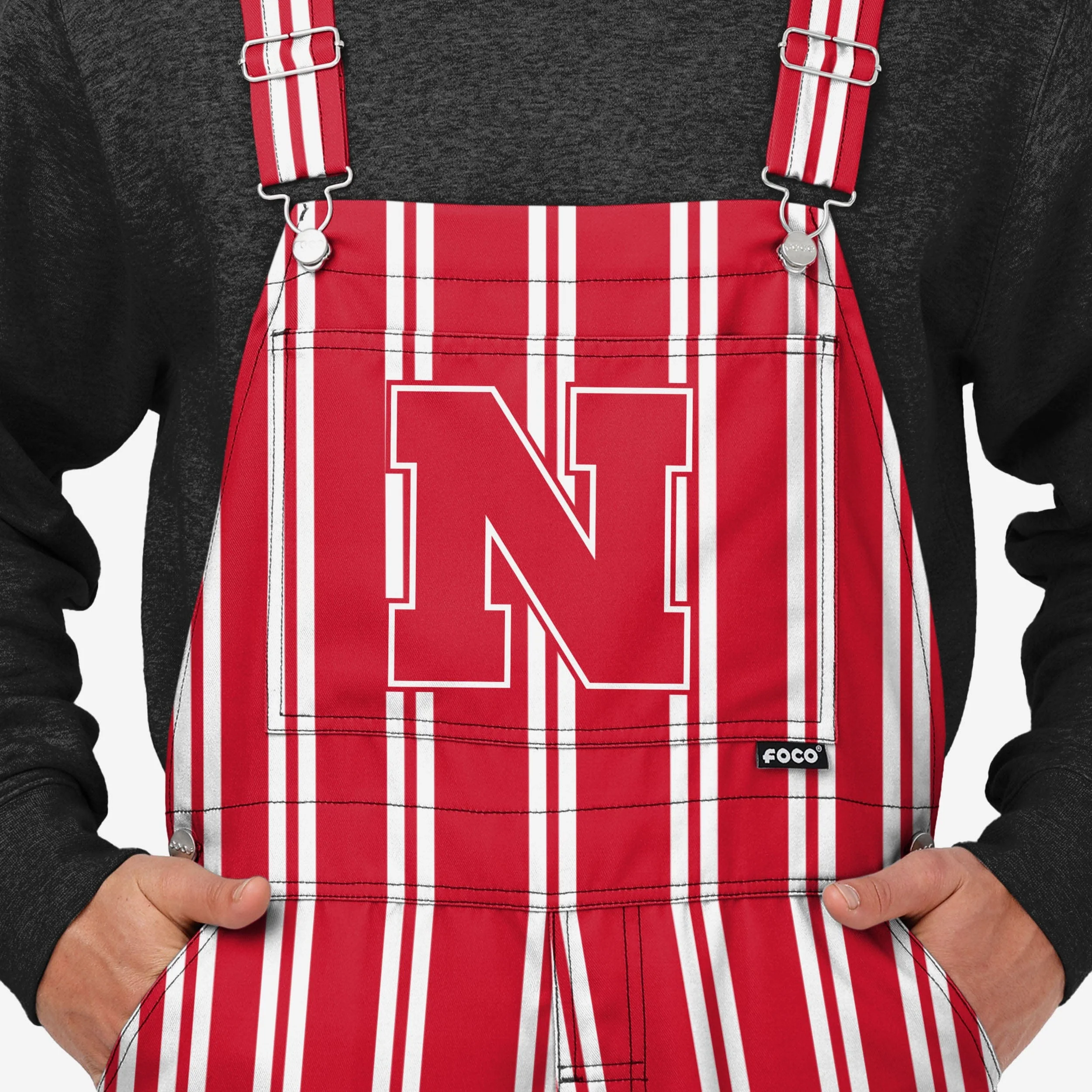 Nebraska Cornhuskers Mens Sideline Spirit Bib Overalls - Image 4
