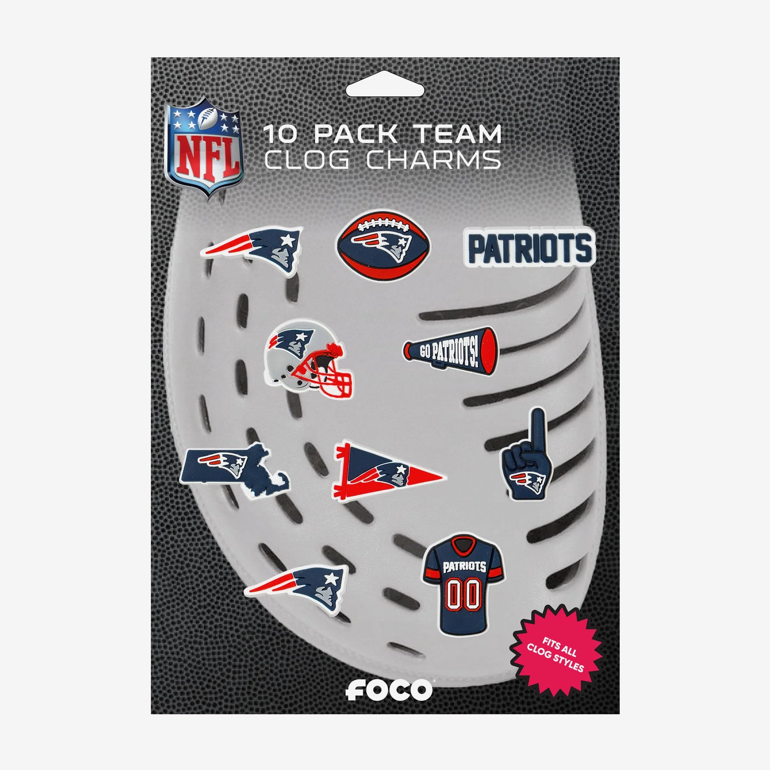 New England Patriots 10 Pack Team Clog Charms - Image 5