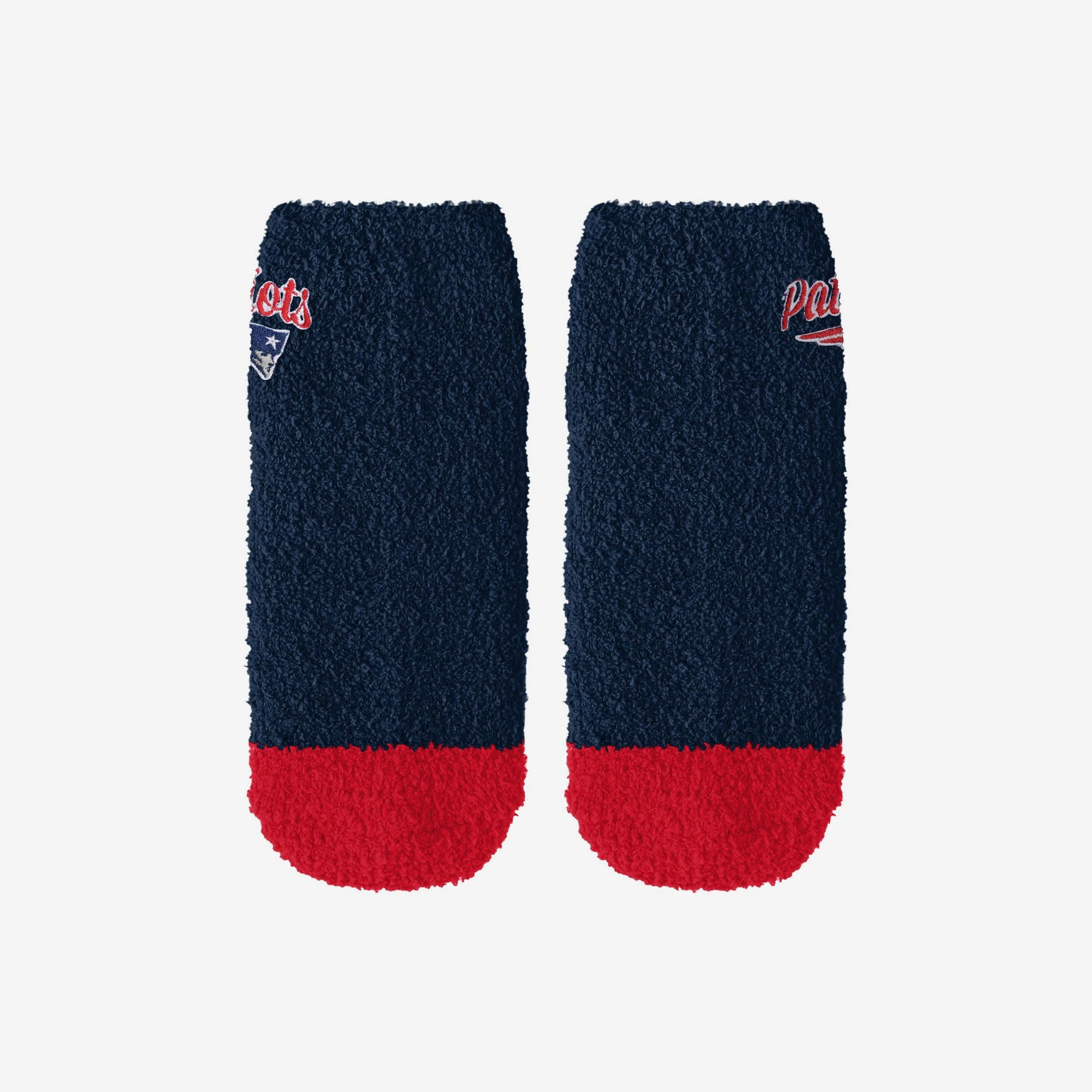 New England Patriots 2 Pack Womens Script Logo Fuzzy Ankle Socks - Image 4