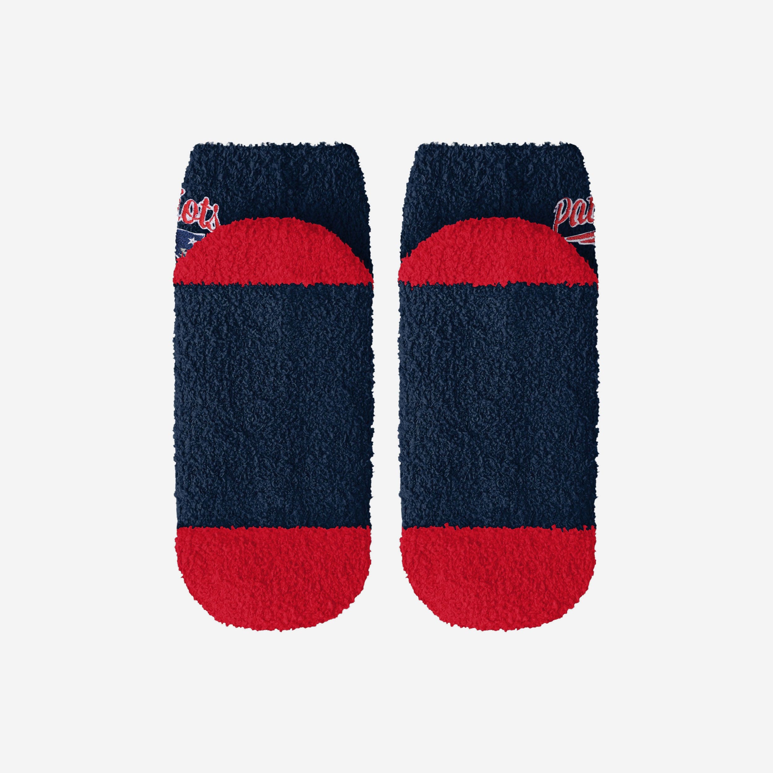 New England Patriots 2 Pack Womens Script Logo Fuzzy Ankle Socks - Image 5