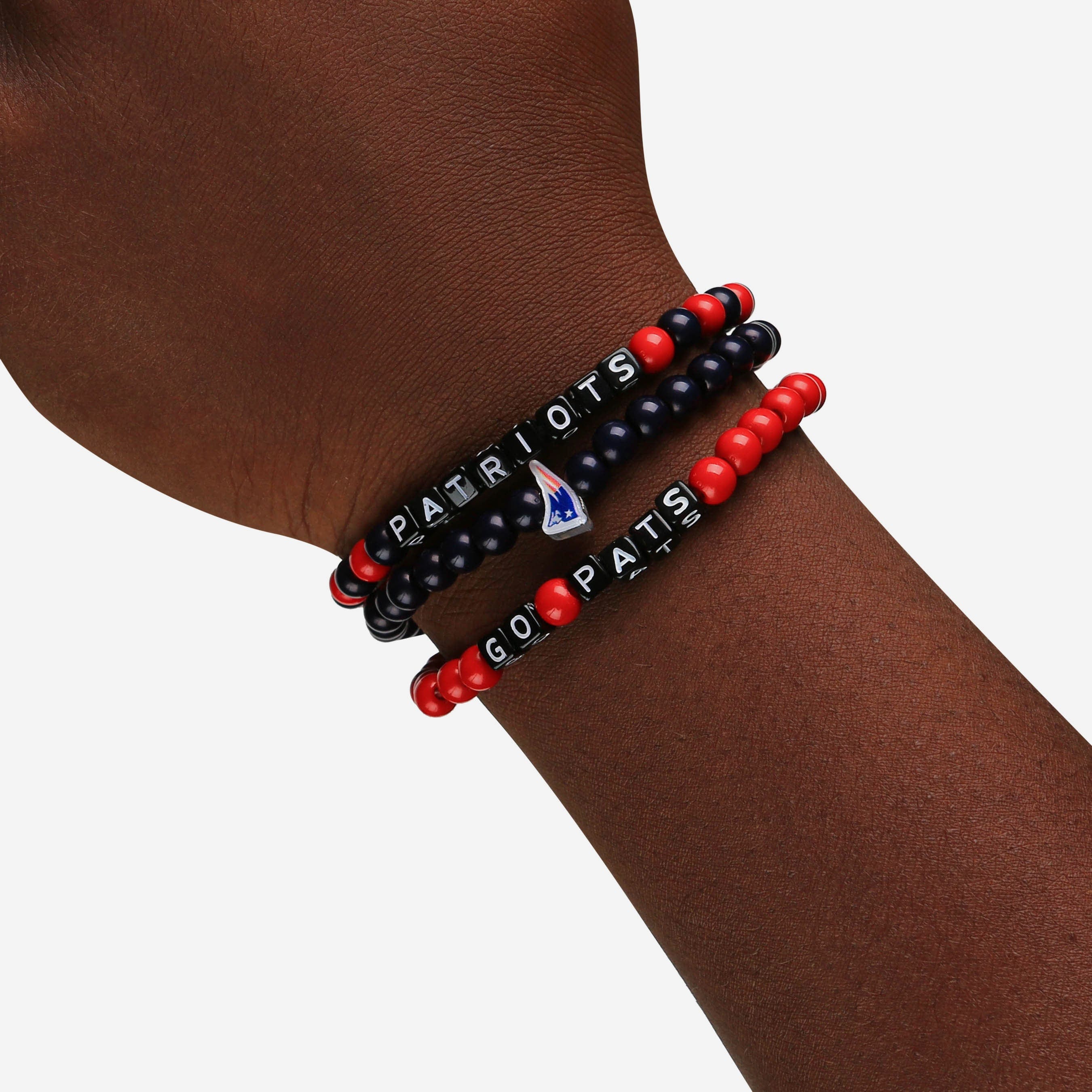New England Patriots 3 Pack Beaded Friendship Bracelet - Image 4