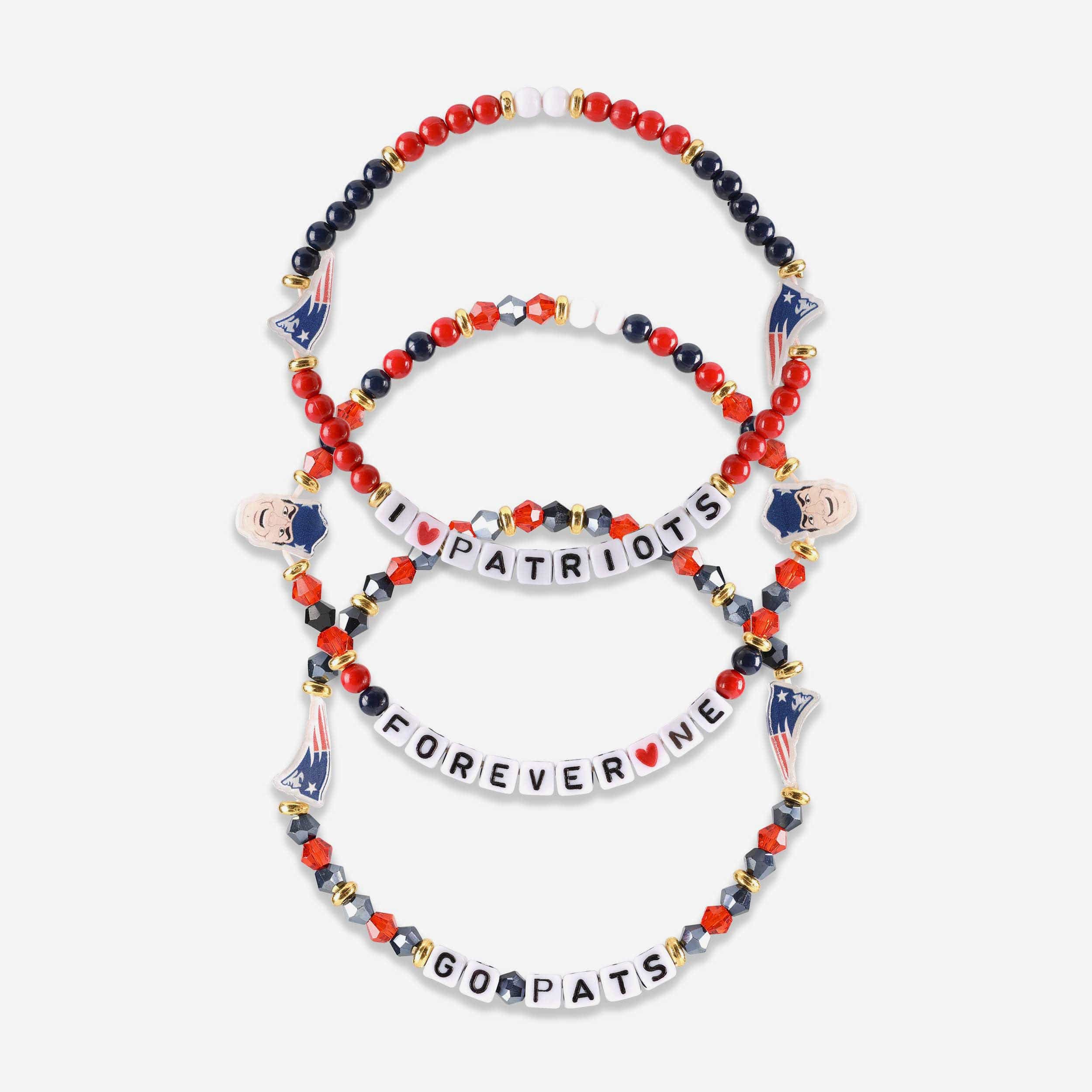 New England Patriots 3 Pack Friendship Bracelet