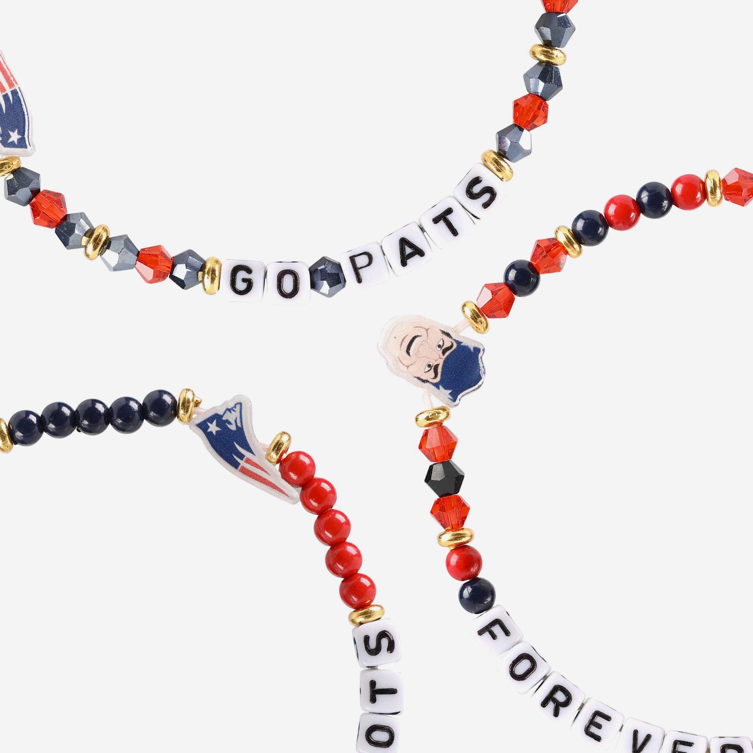New England Patriots 3 Pack Friendship Bracelet - Image 2