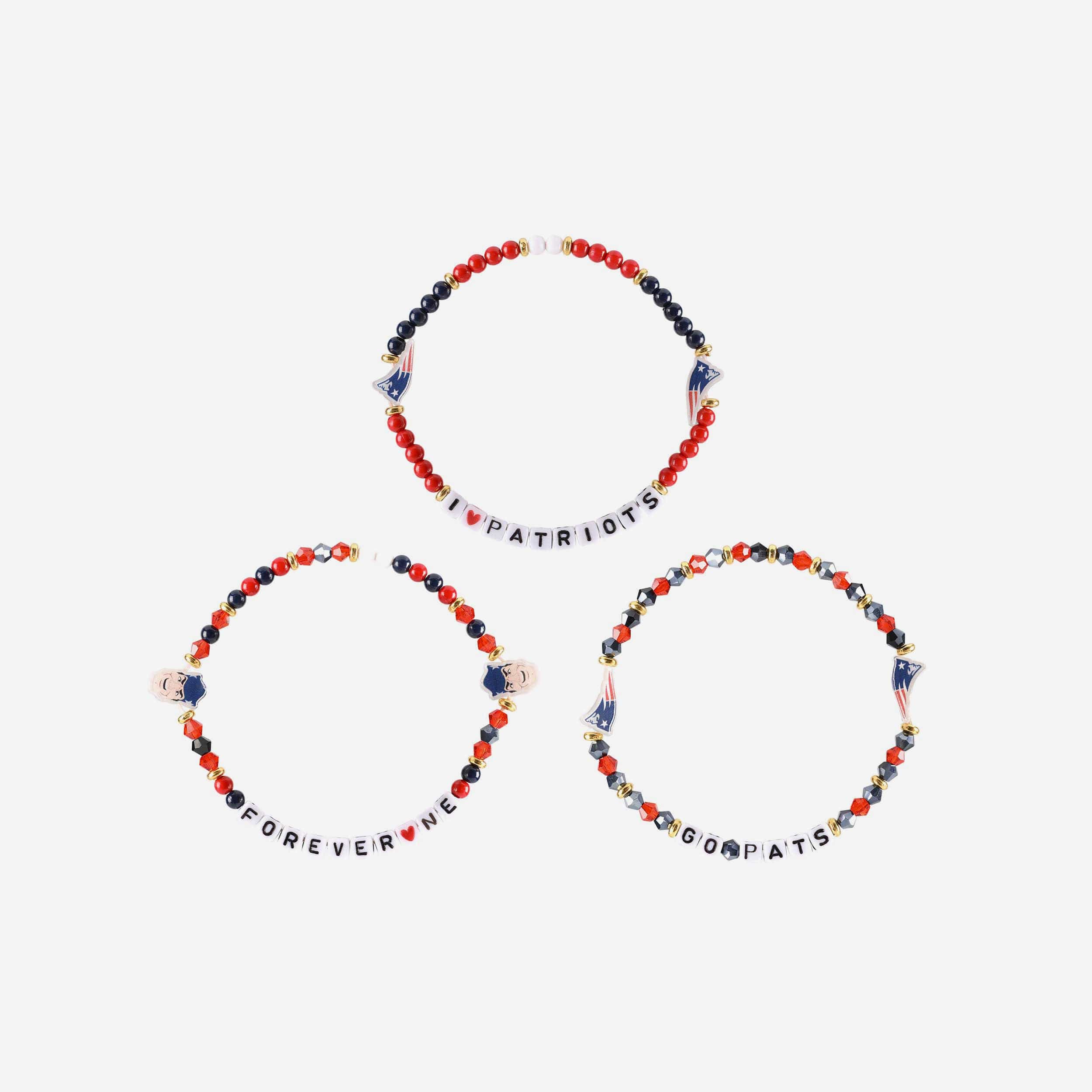New England Patriots 3 Pack Friendship Bracelet - Image 3