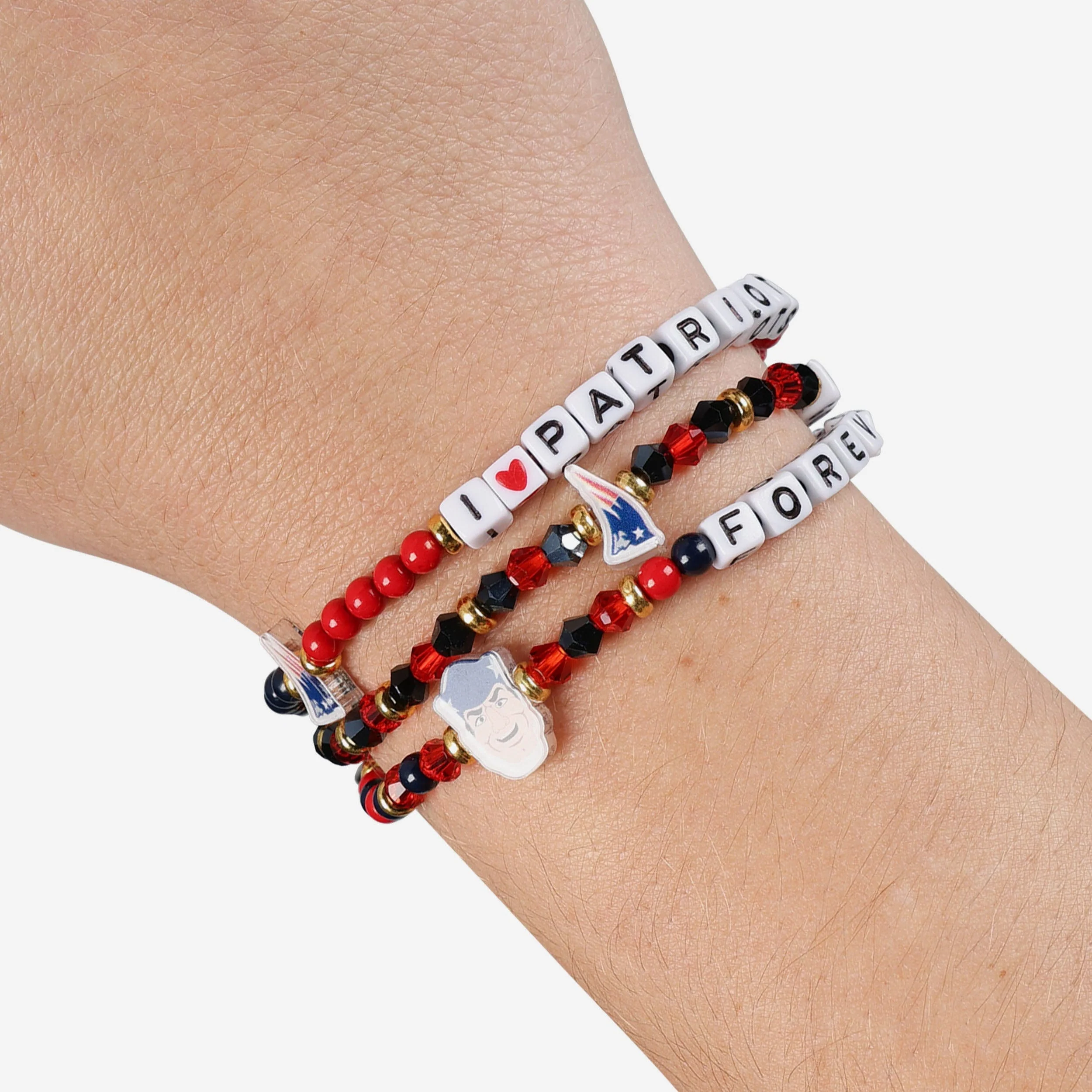 New England Patriots 3 Pack Friendship Bracelet - Image 4