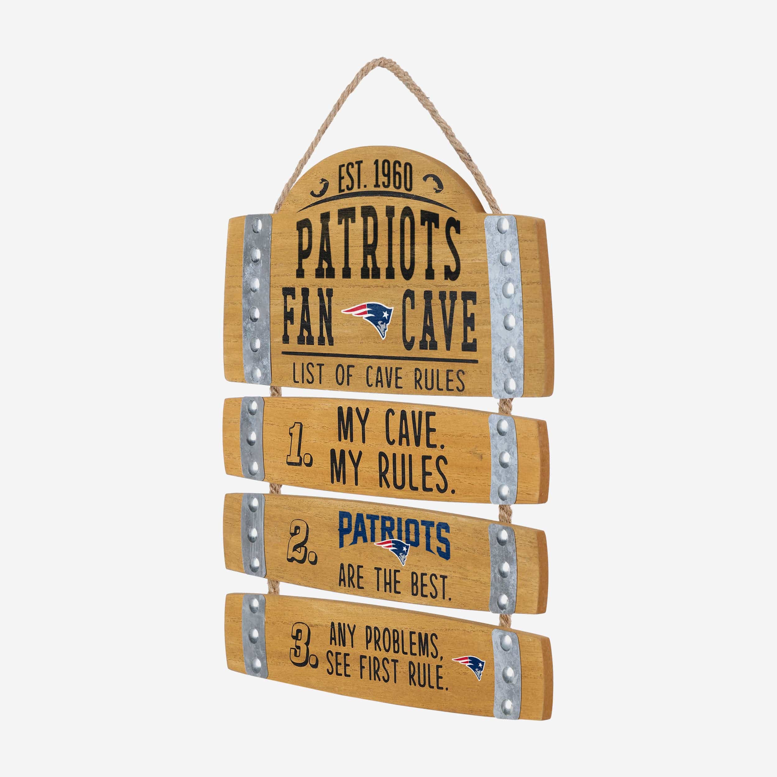 New England Patriots Barrel Slat Mancave Sign - Image 2