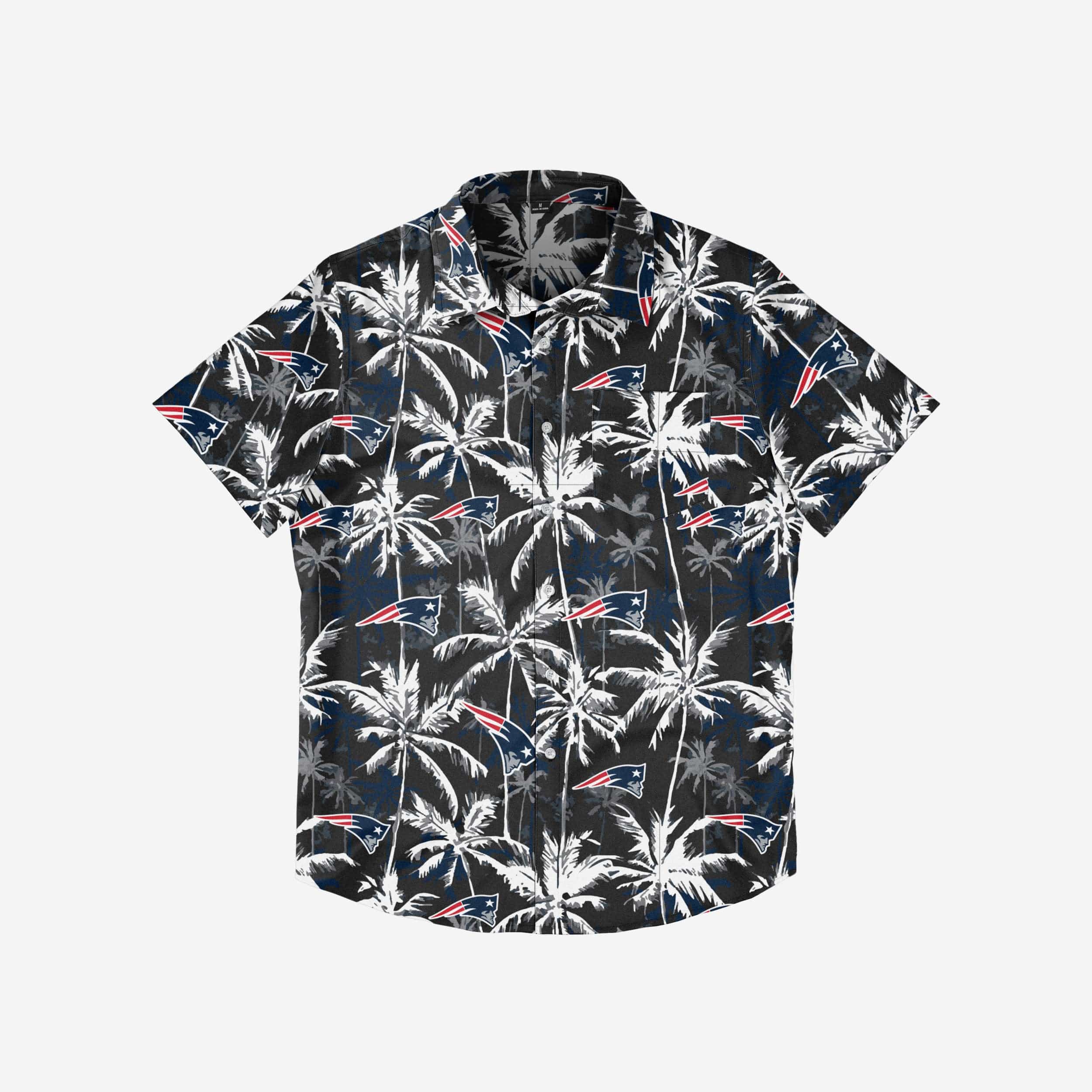 New England Patriots Black Floral Button Up Shirt - Image 3